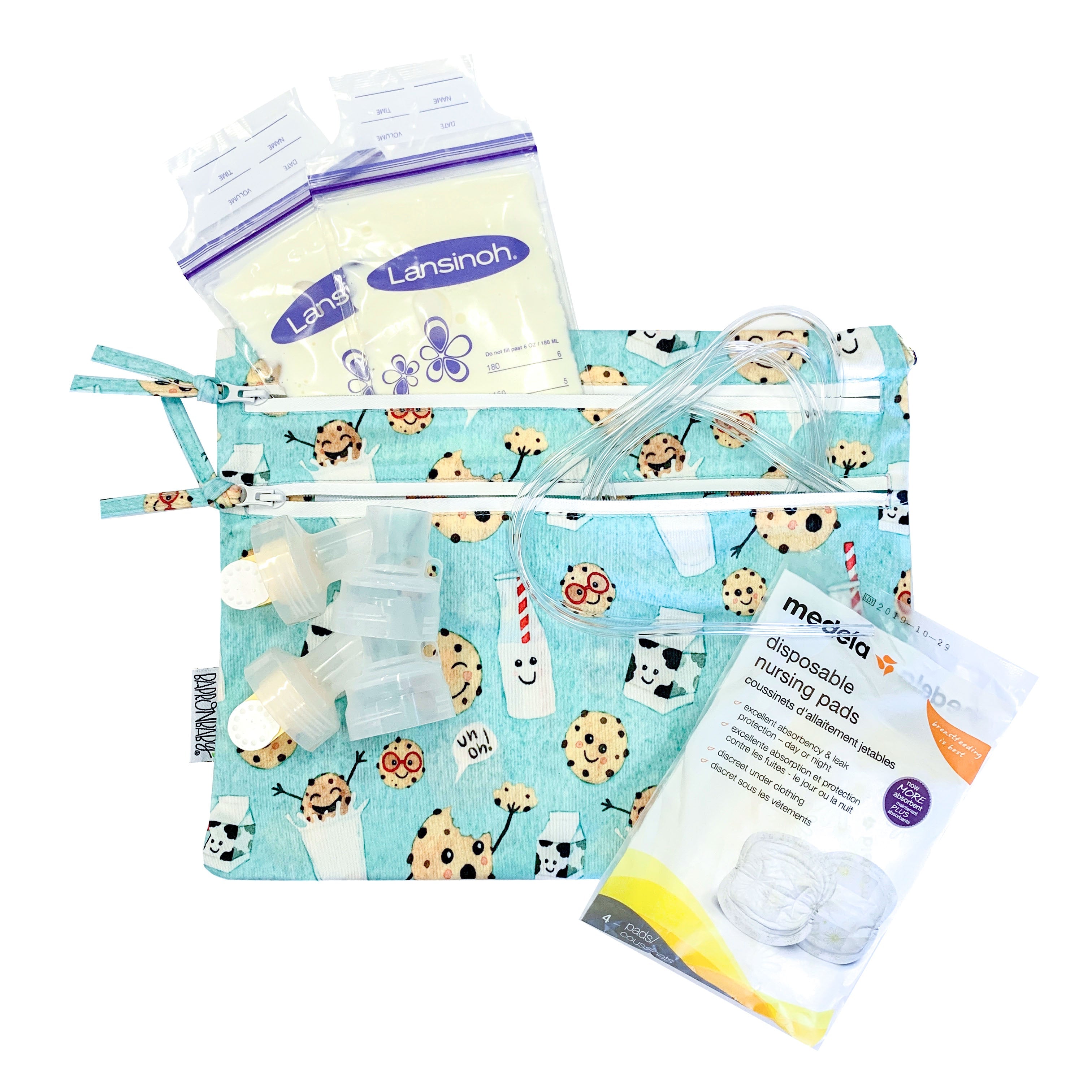 Cookies & Milk - Waterproof Wet Bag (For mealtime, on-the-go, and more!)  BapronBaby   