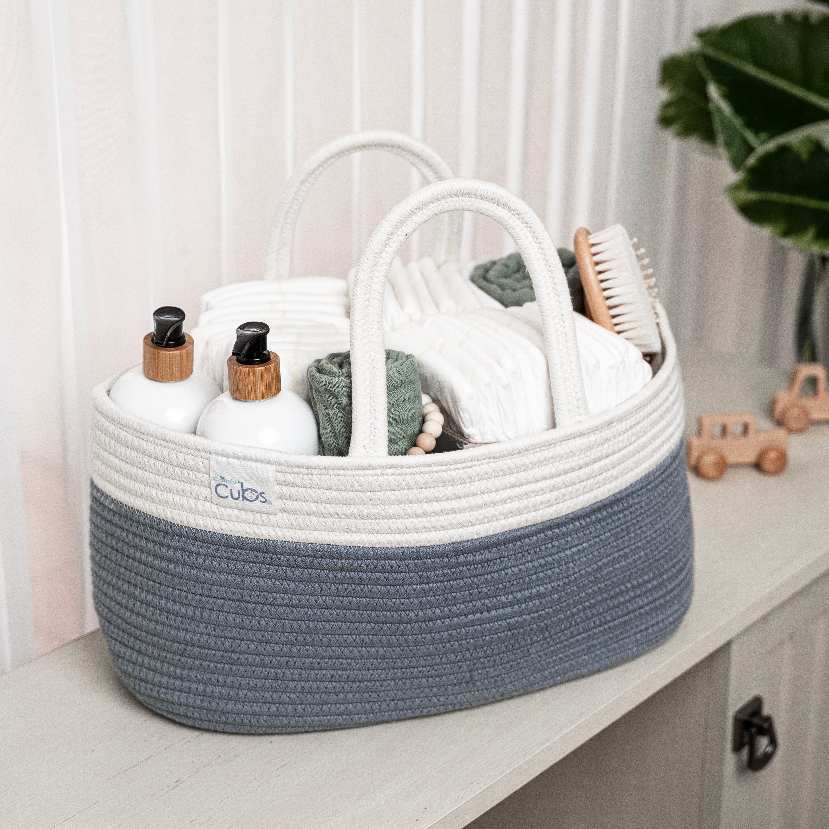 Rope Diaper Caddy by Comfy Cubs - Pacific Blue