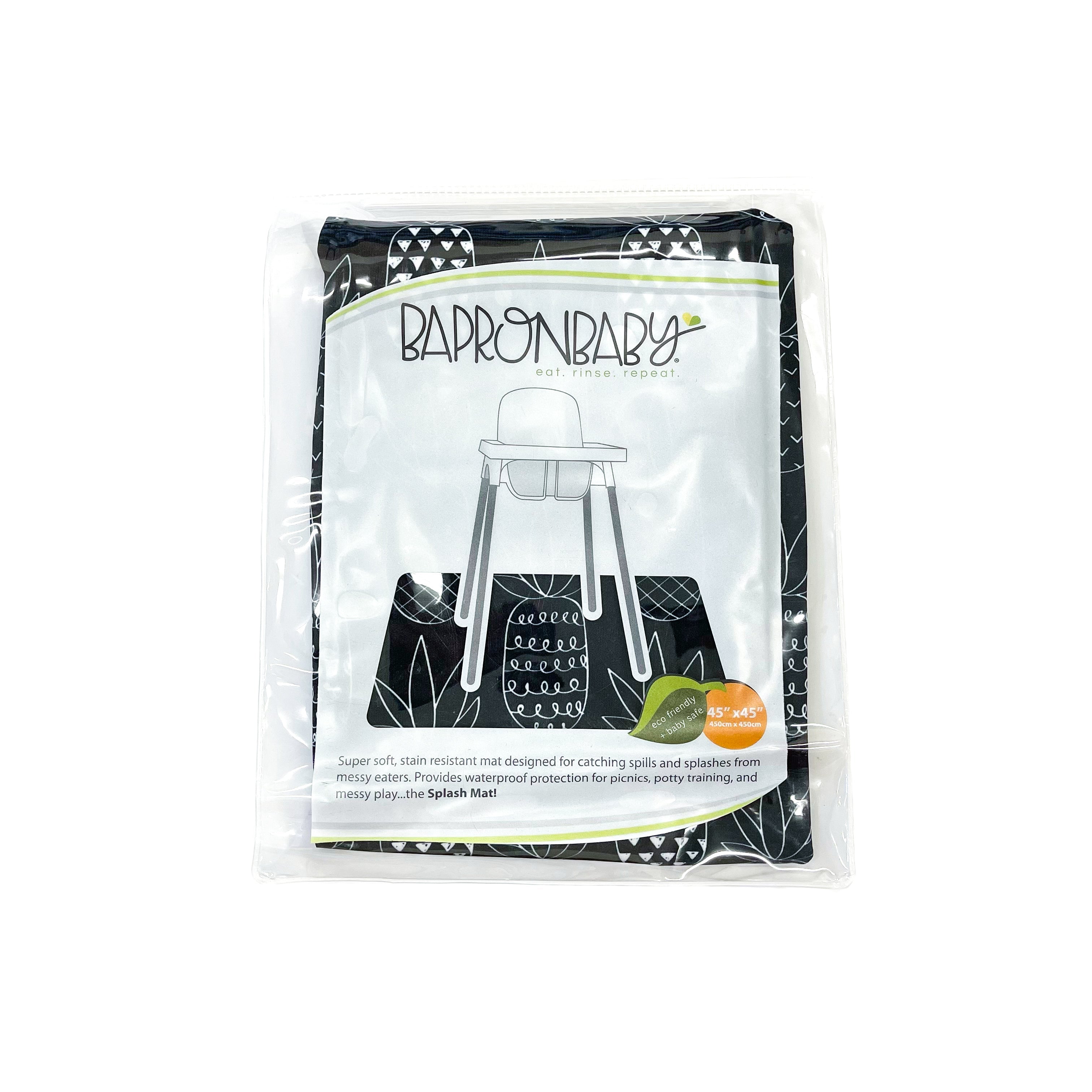 Pineapple Monochrome Splash Mat - A Waterproof Catch-All for Highchair Spills and More!  BapronBaby   