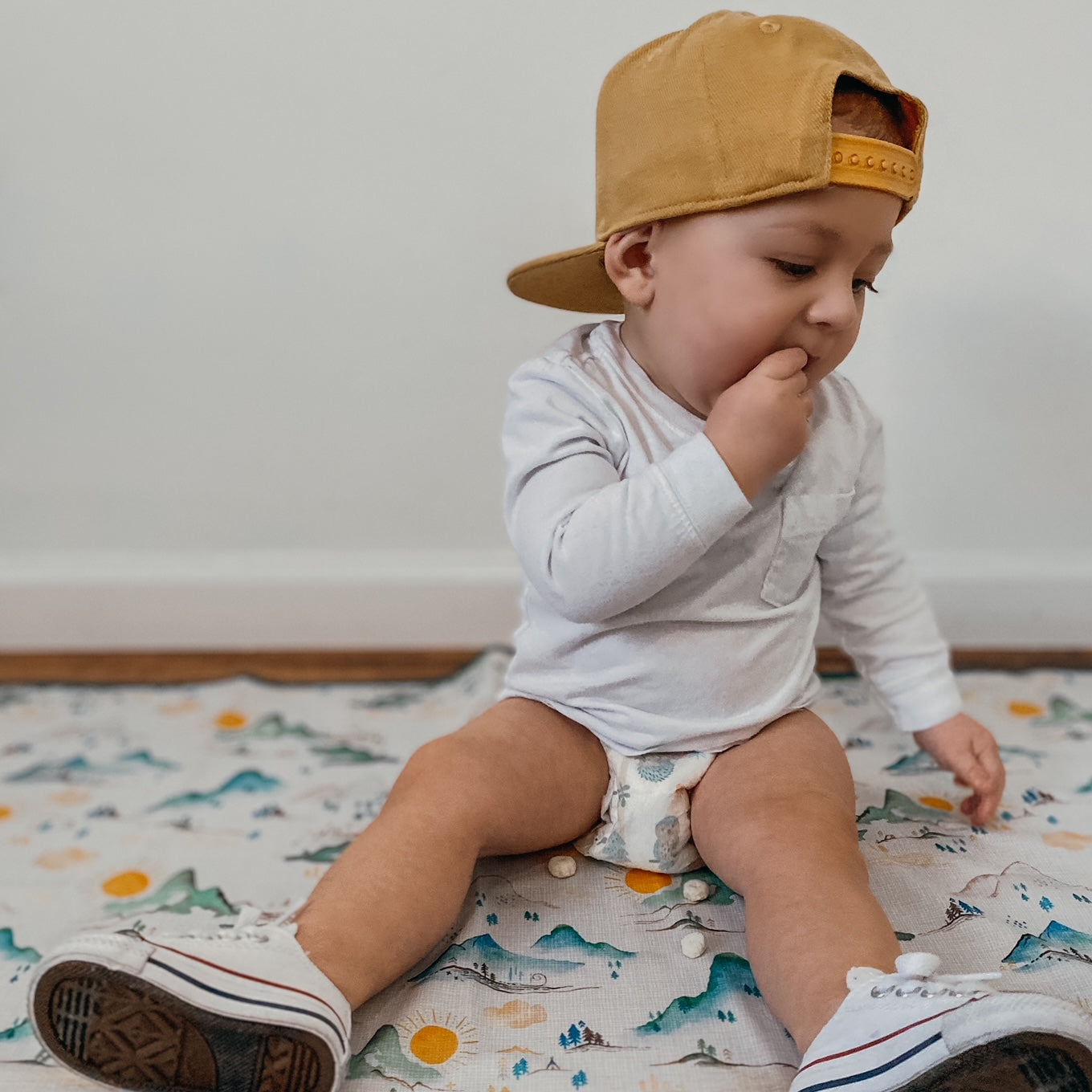 Mountain Mist Splash Mat - A Waterproof Catch-All for Highchair Spills and More!  BapronBaby   