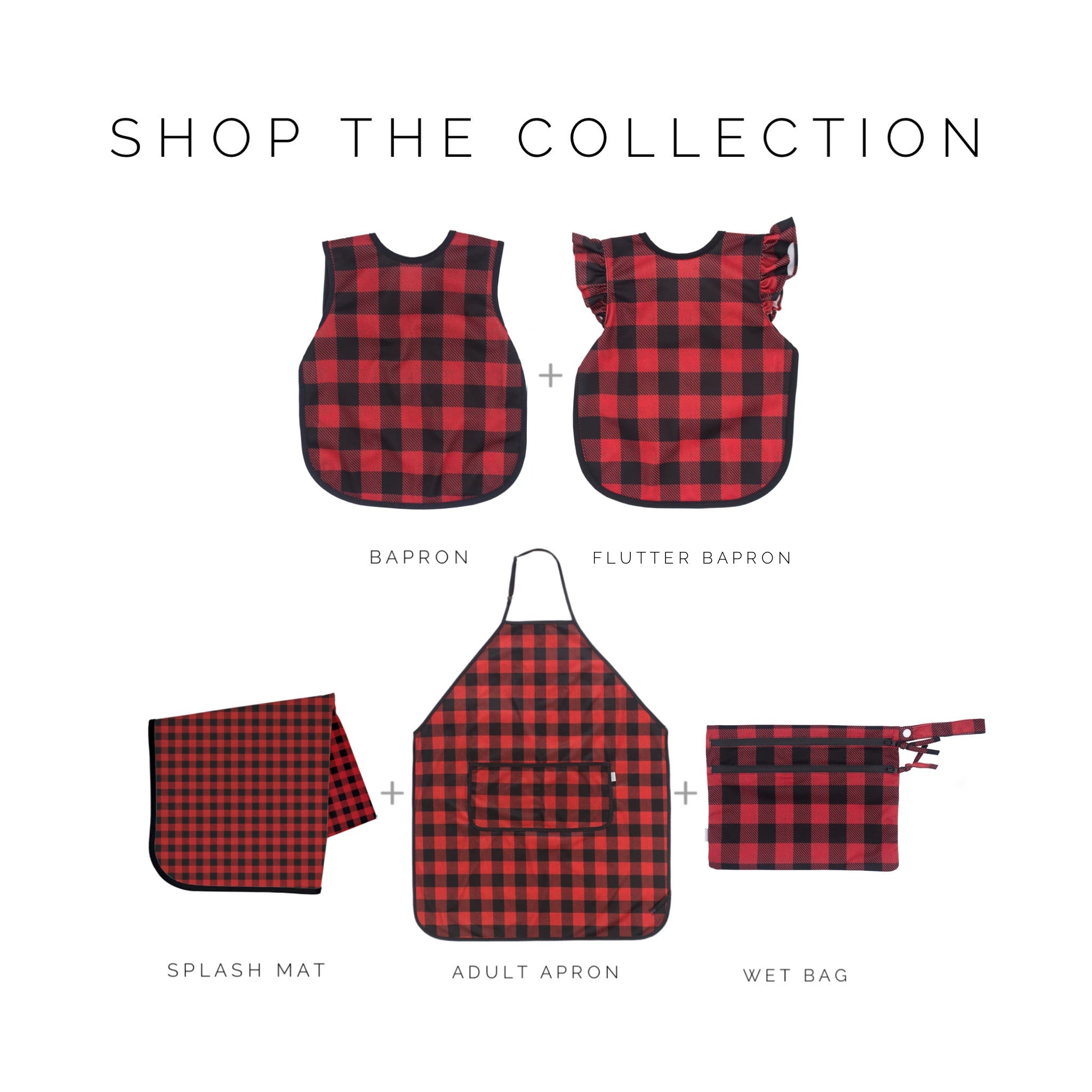 Red Buffalo Plaid - Waterproof Wet Bag (For mealtime, on-the-go, and more!)  BapronBaby   