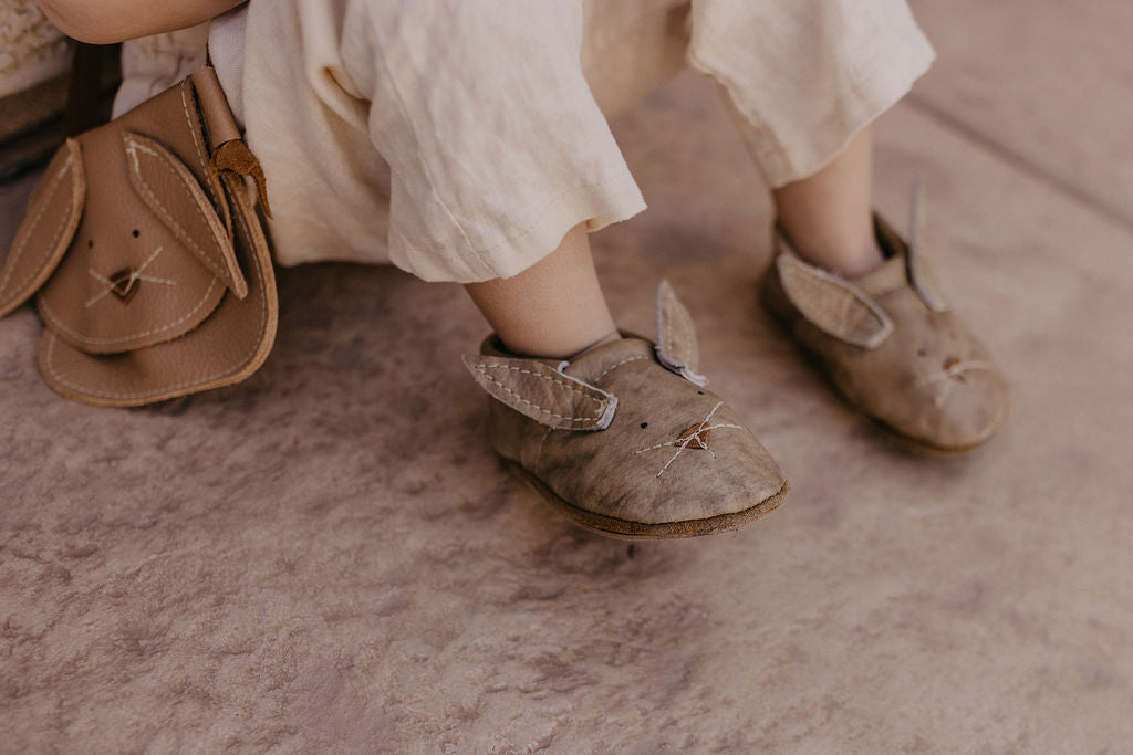 Oyster Bunnies // Cute Critters Leather Shoes Baby and Toddler Bunny