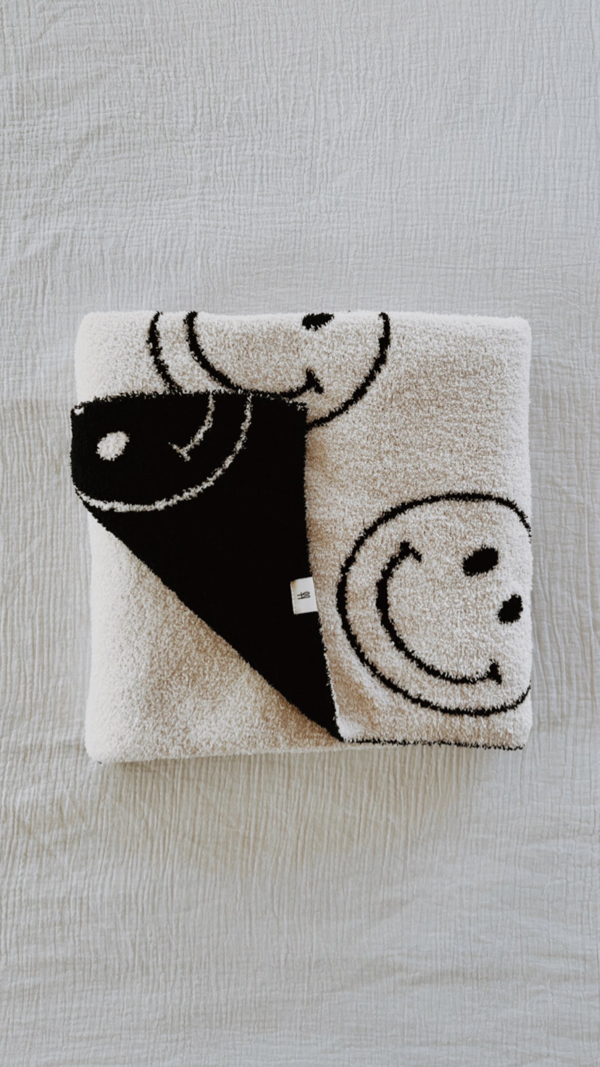 Plush Blanket  | Just Smile Black & White