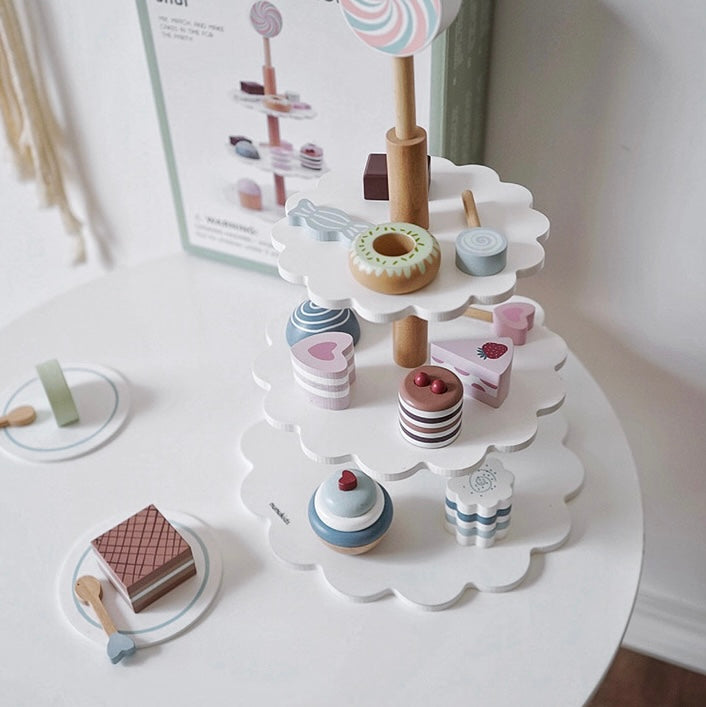 **Pre-order (Ships in 2-3 Weeks)**22-Piece Cake Pop Shop Wooden Pretend Dessert Bakery Play Set