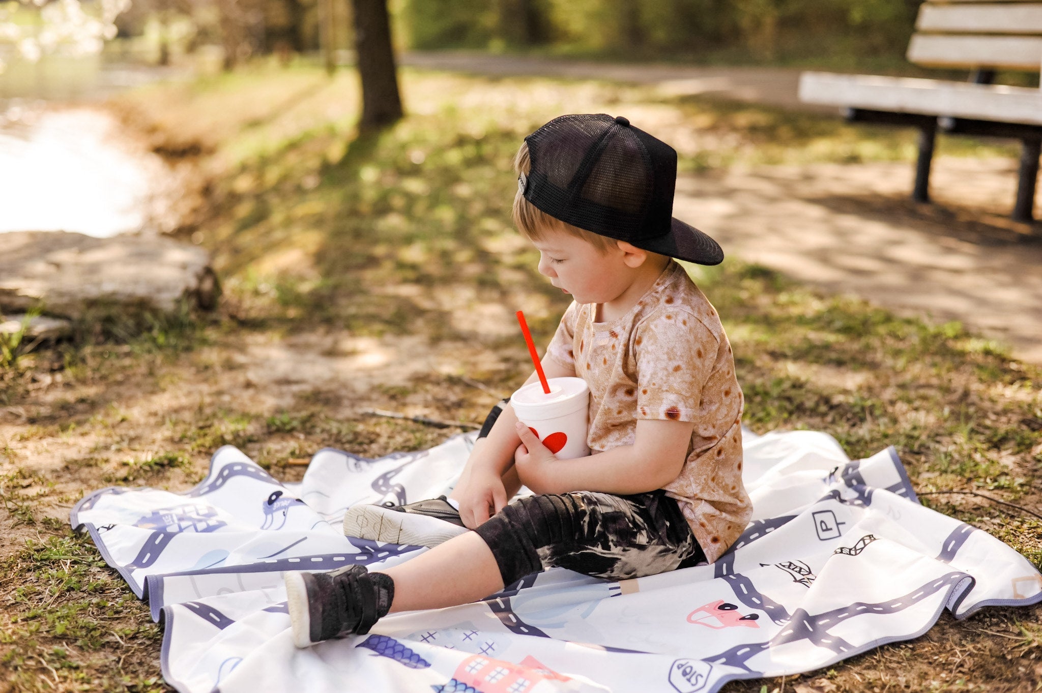 Tiny Town Splash Mat - A Waterproof Catch-All for Highchair Spills and More!  BapronBaby   