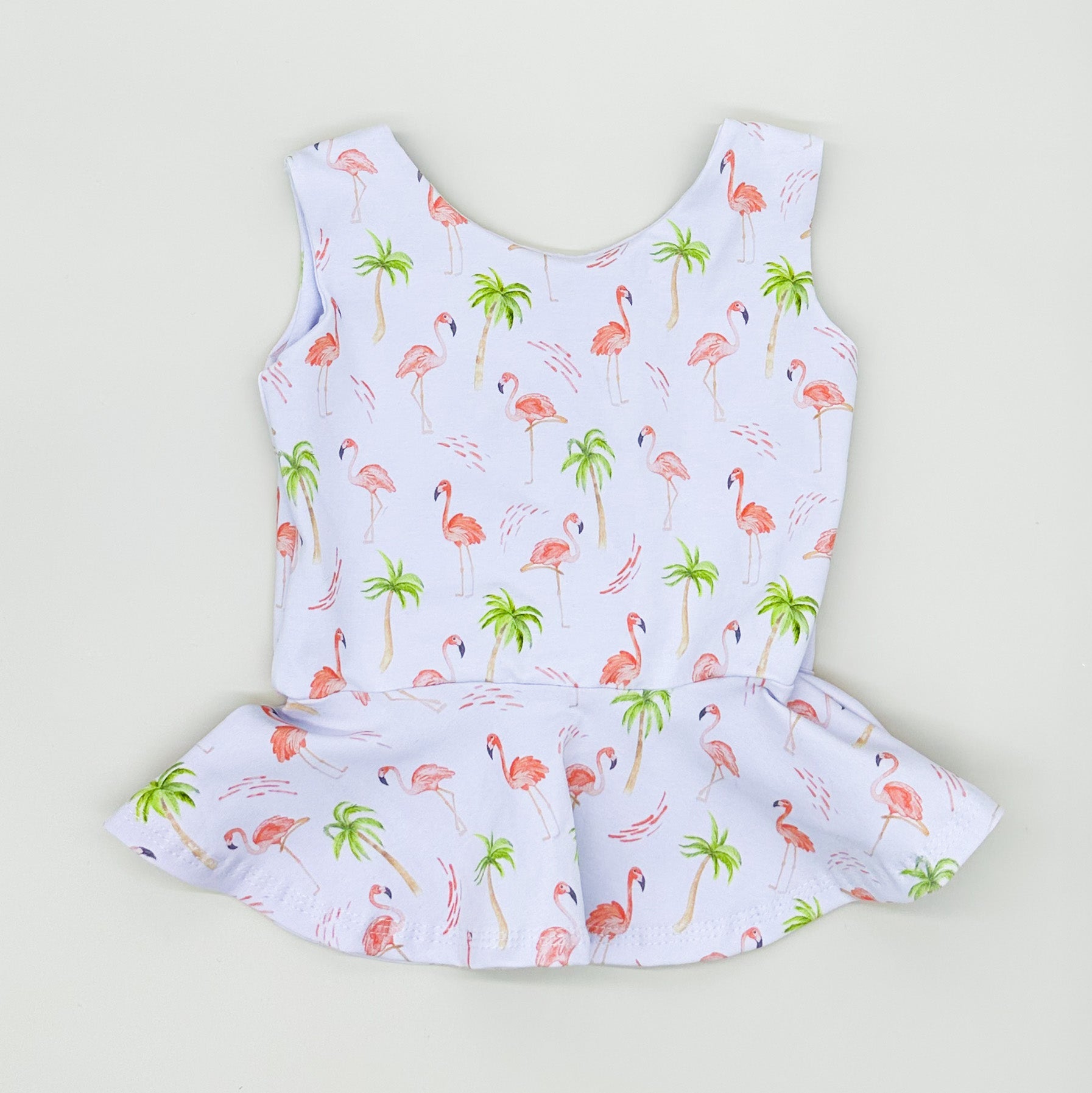 Peach Flamingo Peplum Top Tops doodle & jack   