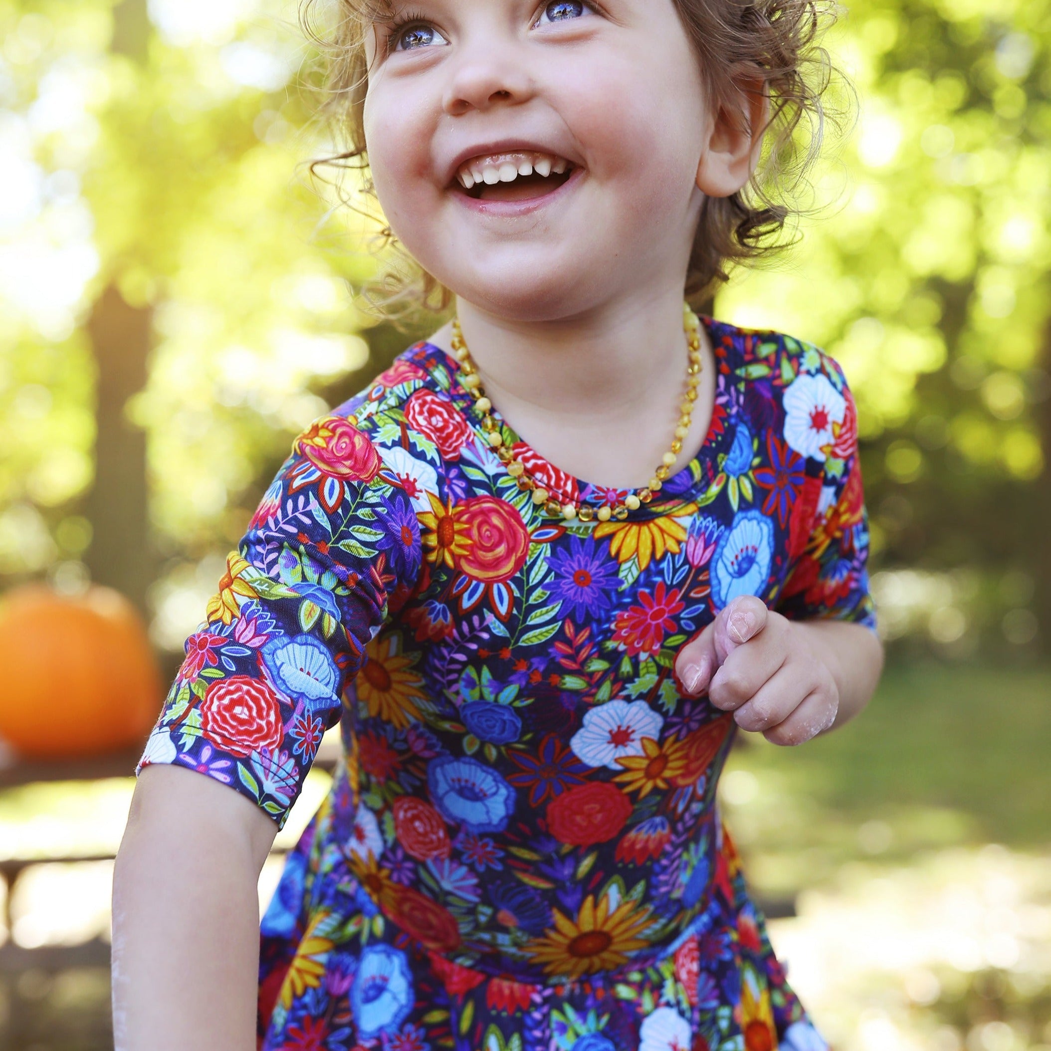 Funky Floral Short Sleeve Leotard Dress
