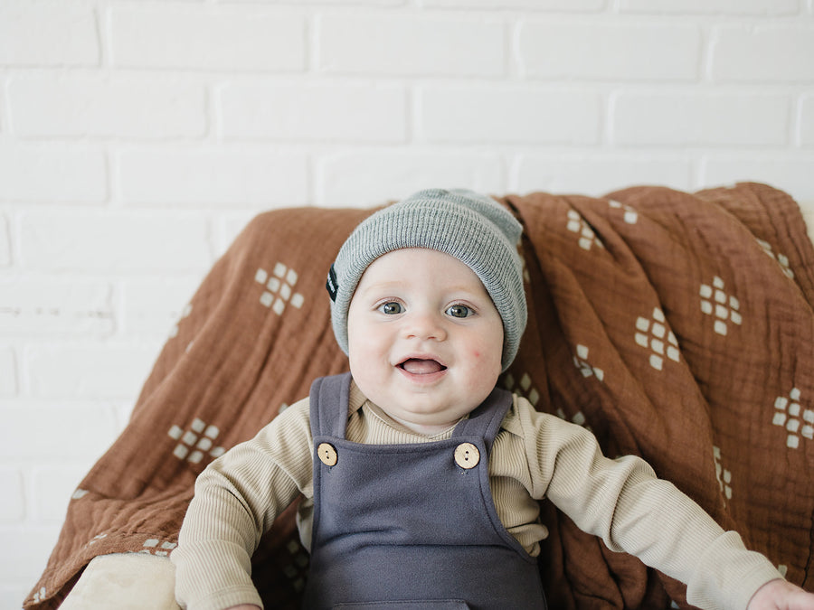 Light Grey Mebie Baby Beanie  Mebie Baby   