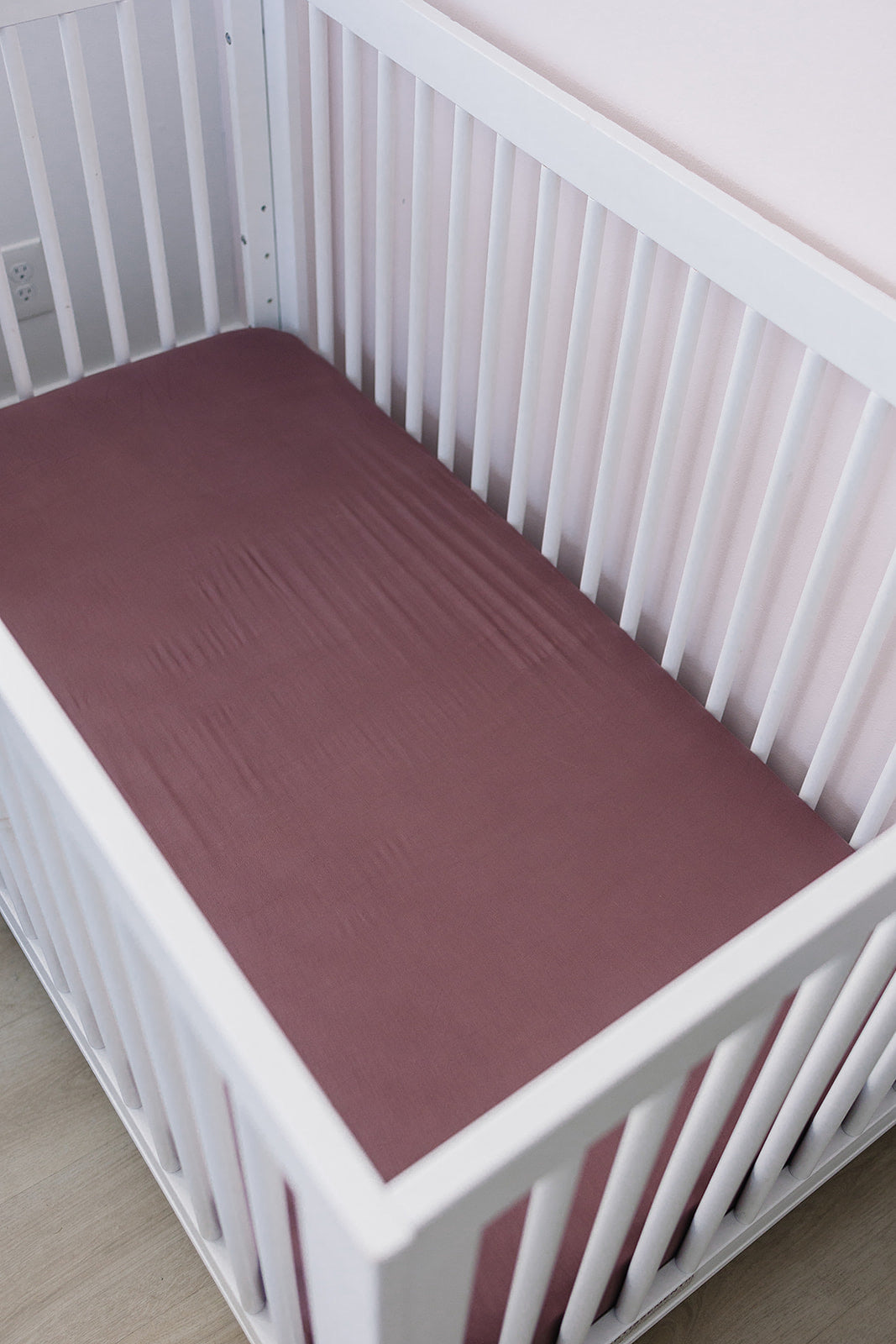 Plum Bamboo Stretch Crib Sheet  Mebie Baby   