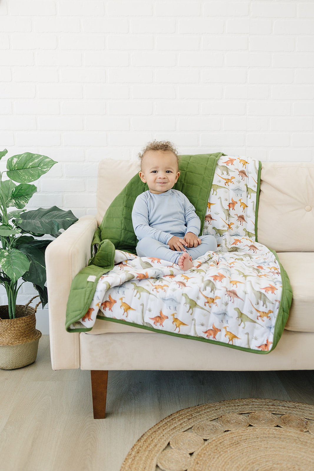 Bamboo Urban Dino Toddler Blanket Toddler Blanket doodle & jack   