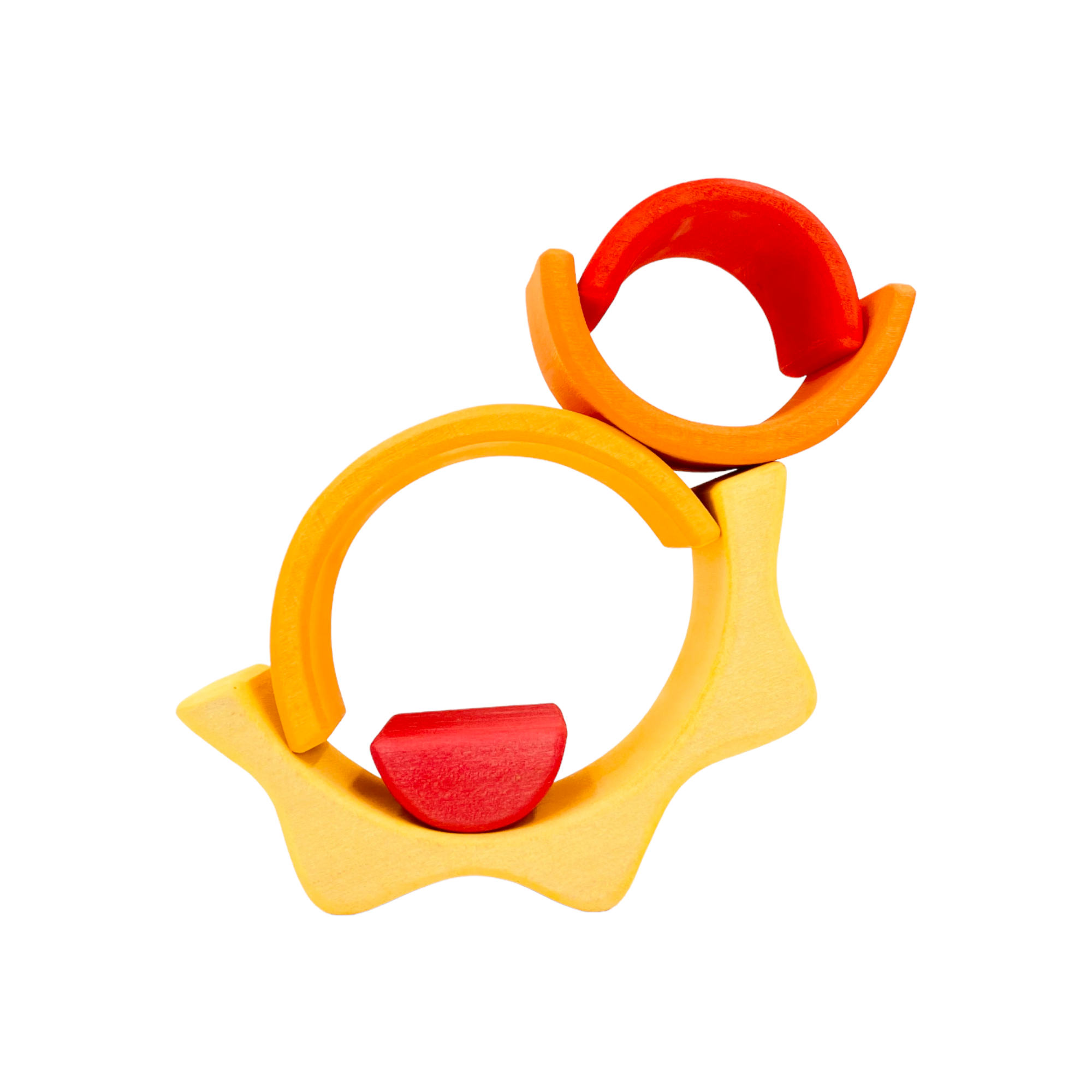 **Pre-order (Ships in 2-3 Weeks)**5-Piece Stained Mini Wooden Sun Rainbow Stacker