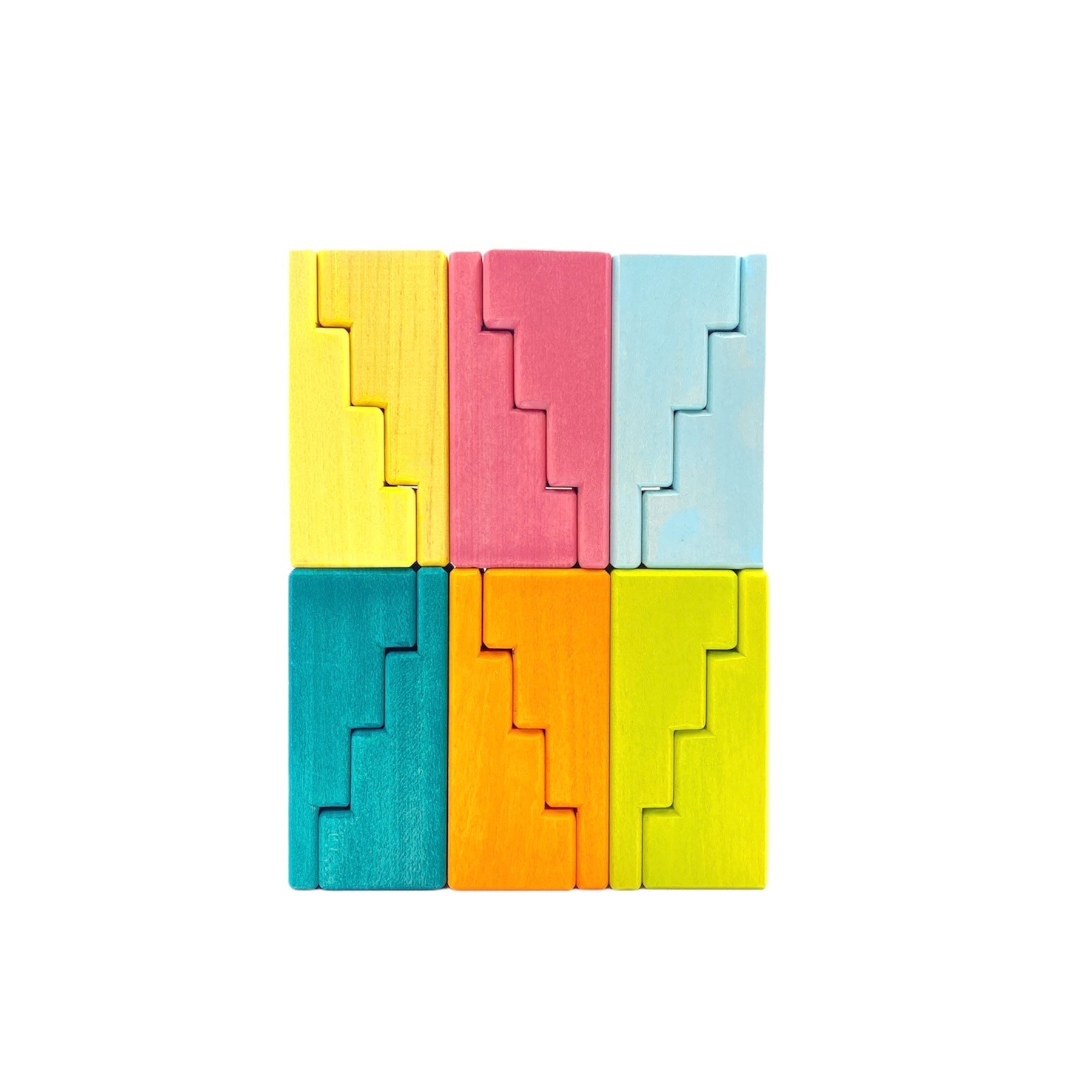 **Pre-Order (Ships in 2–3 Weeks)**12-Piece Stained Stepped Roof Building Block Set — Pastel / Macaron Colors