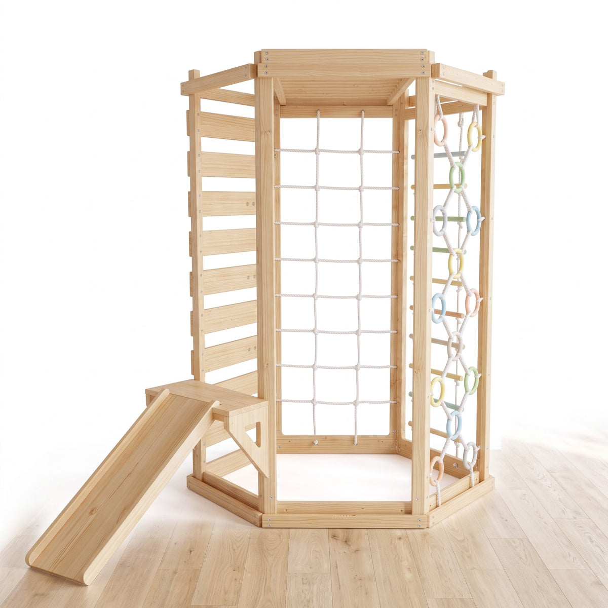 Hawthorn Indoor Playground | 93 Inch Kids Climbing Gym with Slide