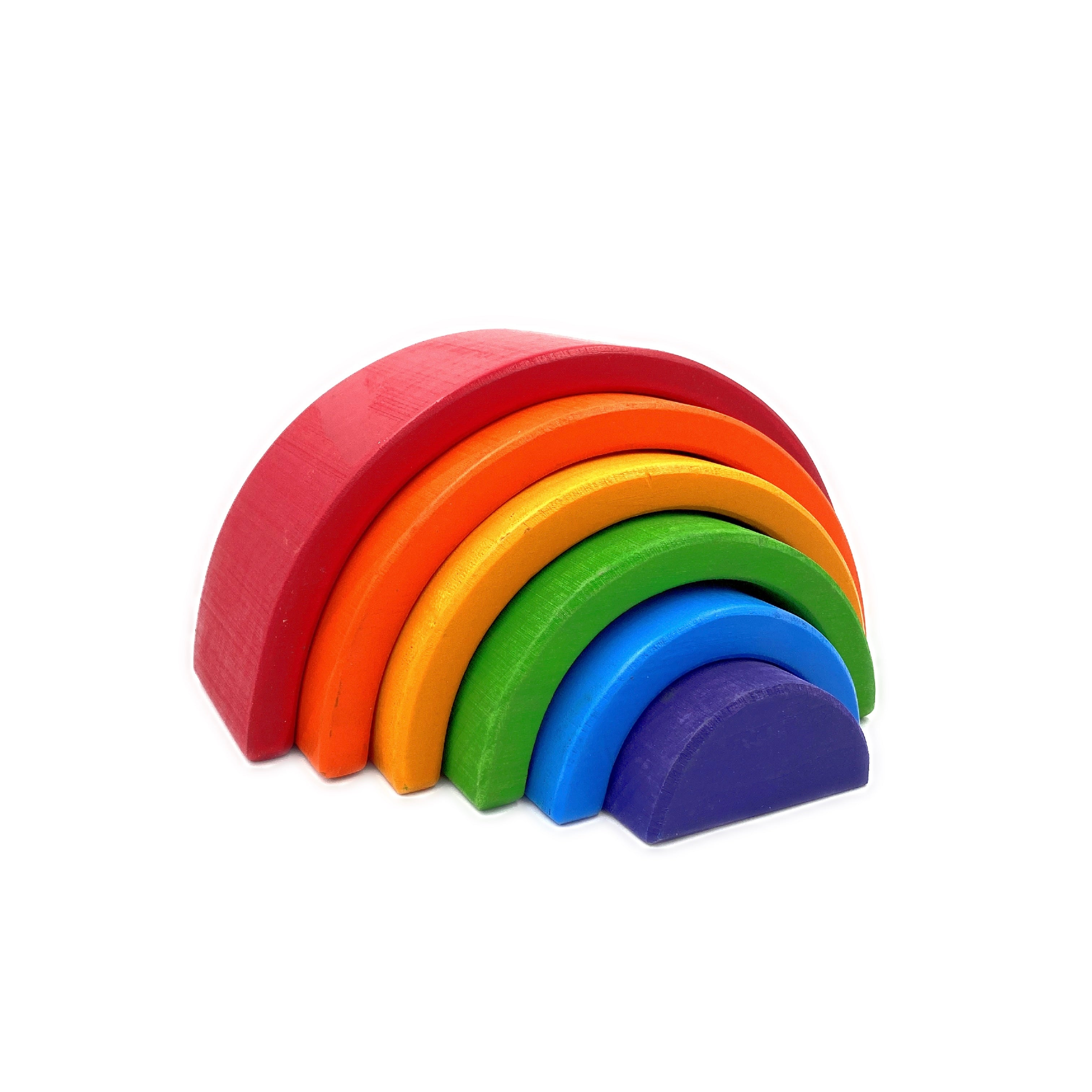 **Pre-order (Ships in 2-3 Weeks)**6 Pcs Small Rainbow Stacking Blocks in Primary Colors