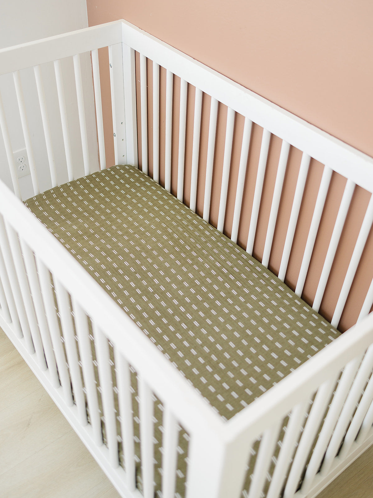 Olive Strokes Muslin Crib Sheet  Mebie Baby   