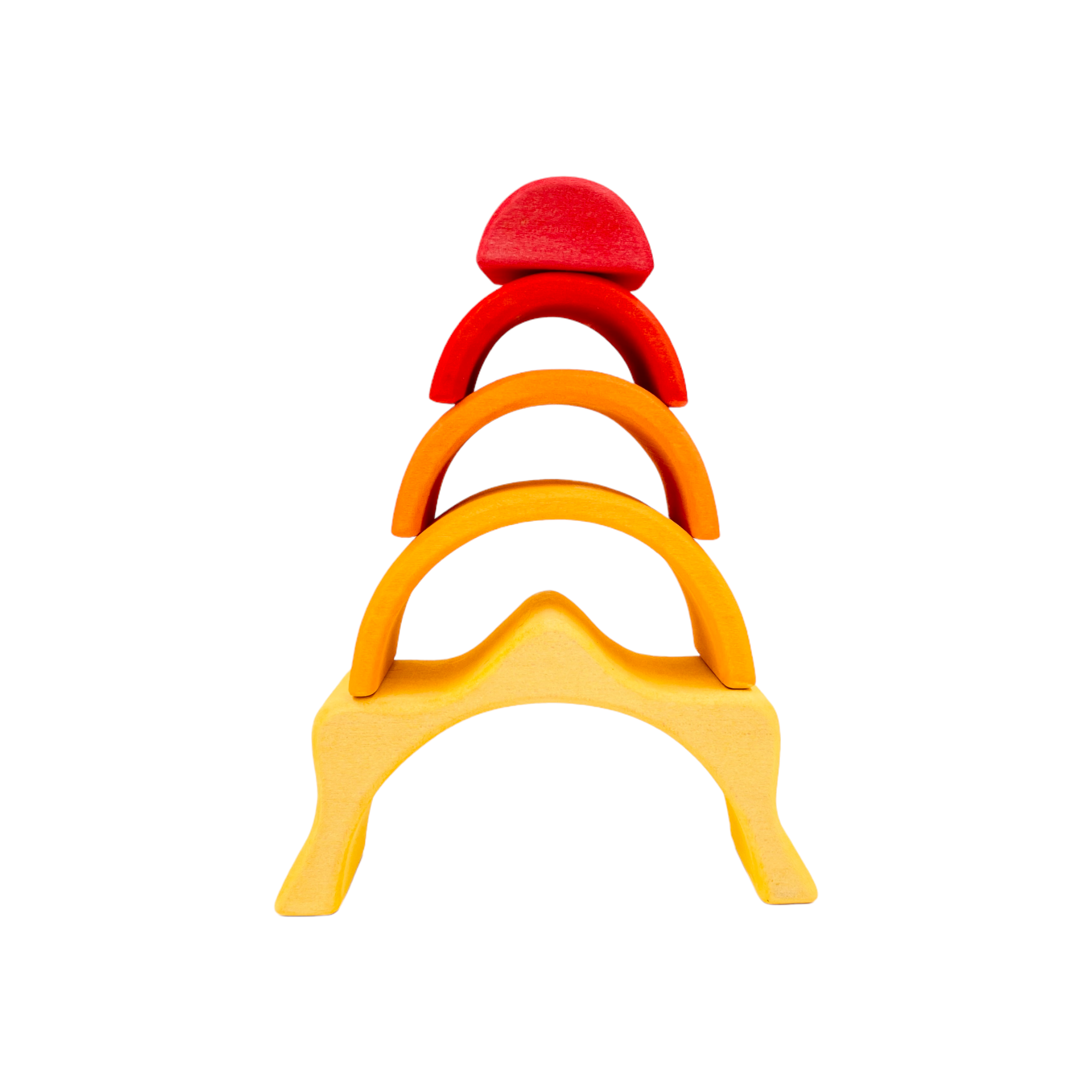 **Pre-order (Ships in 2-3 Weeks)**5-Piece Stained Mini Wooden Sun Rainbow Stacker