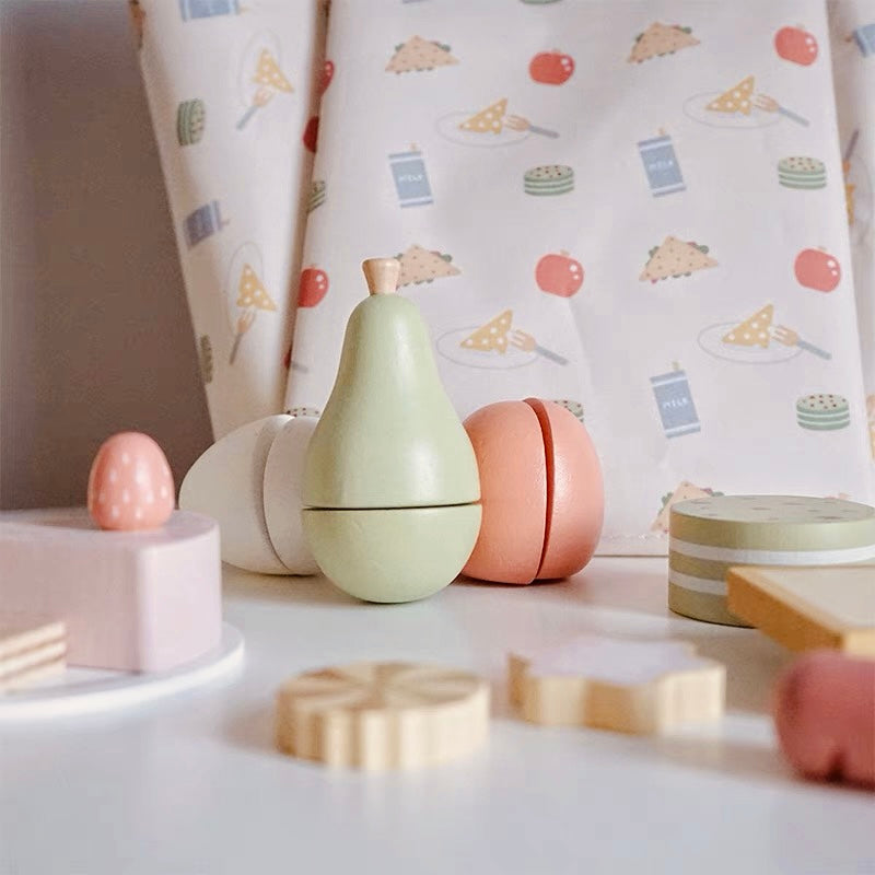 **Pre-order (Ships in 2-3 Weeks)**24-Piece Wooden Picnic Pack Pretend Play Set | Food Cutting & Role Play