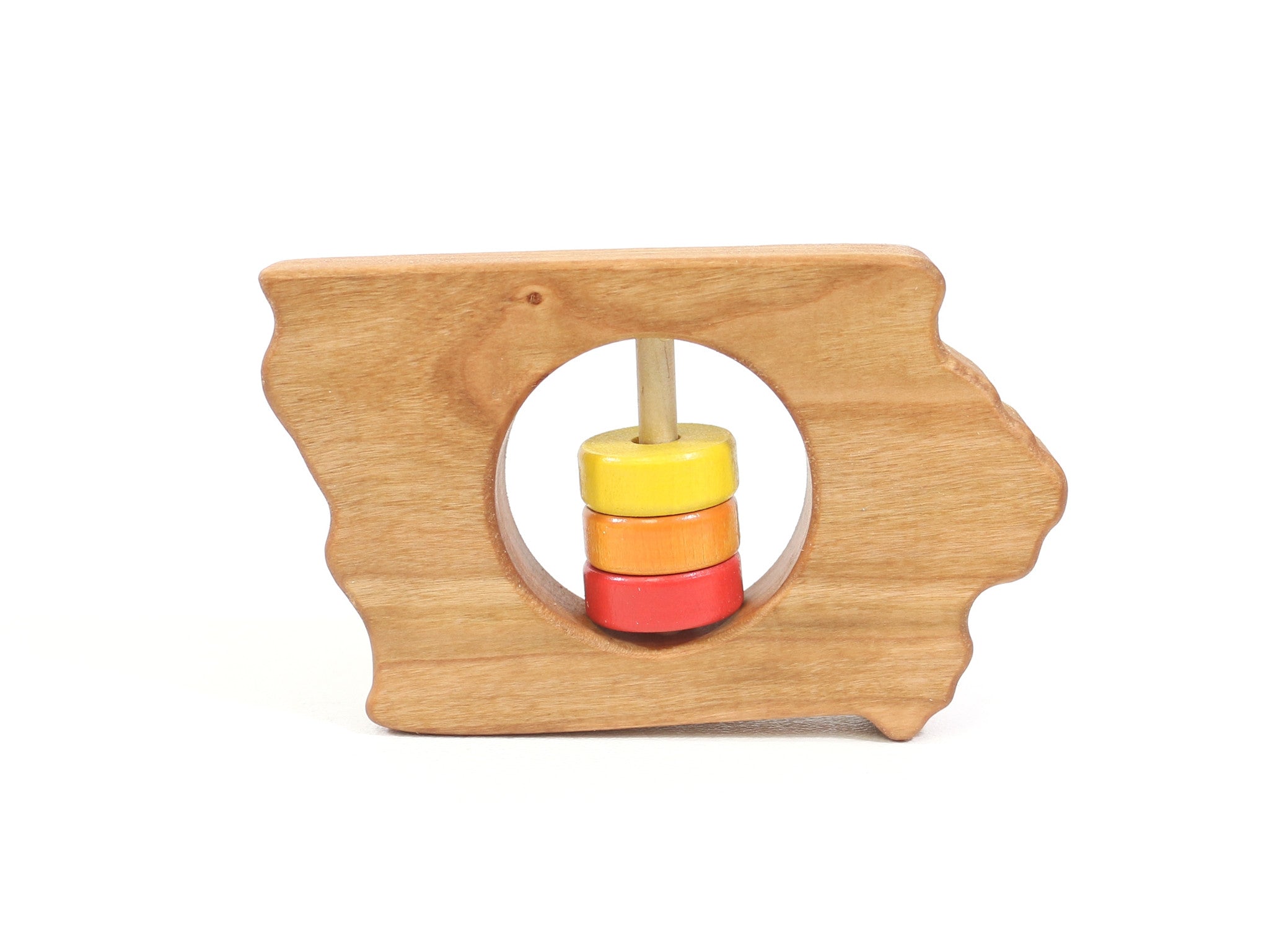 Iowa State Wooden Baby Rattle™ State Rattle Bannor Toys   