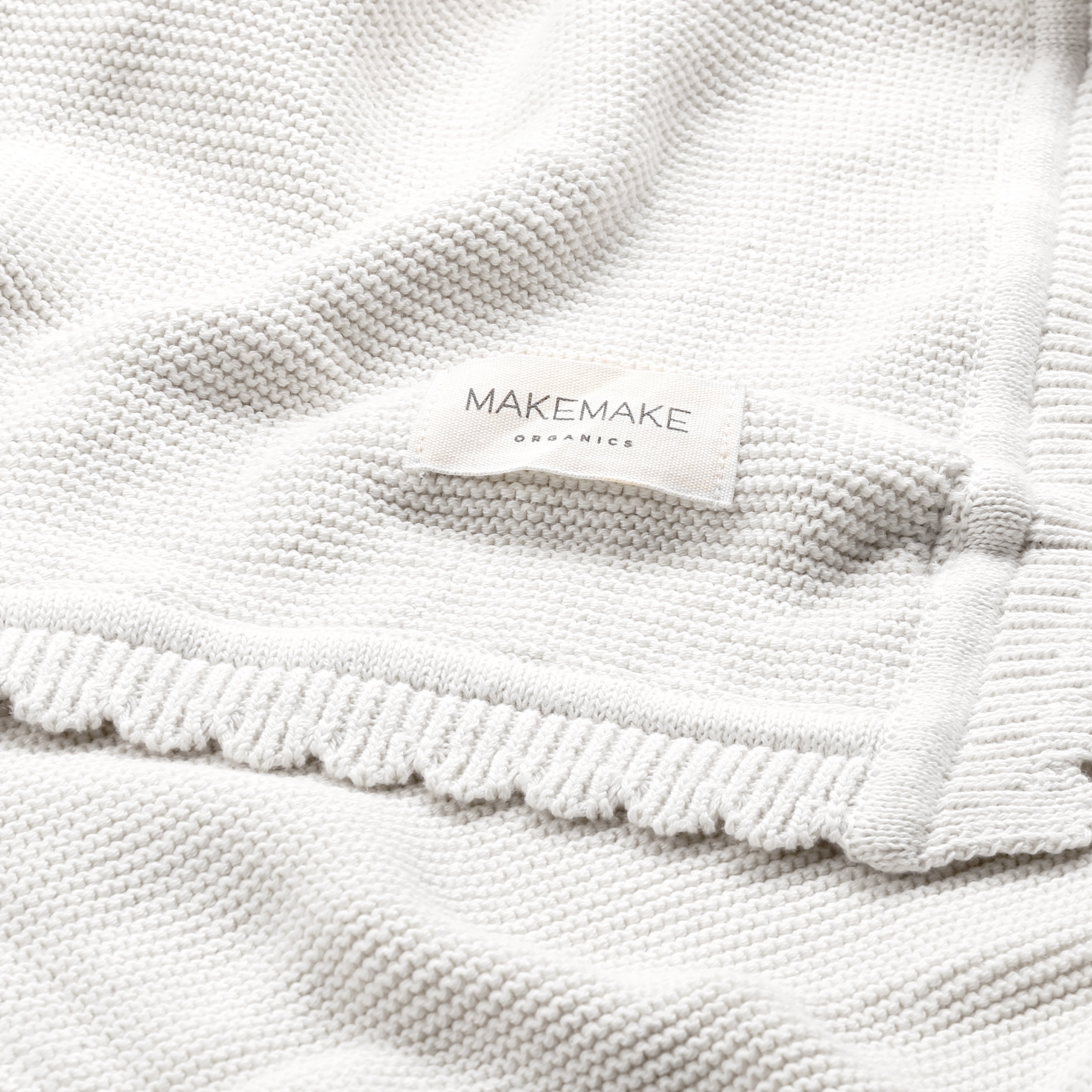 Organic Cotton Scalloped Baby Blanket - Ella Ivory Scalloped Baby Blanket Makemake Organics   