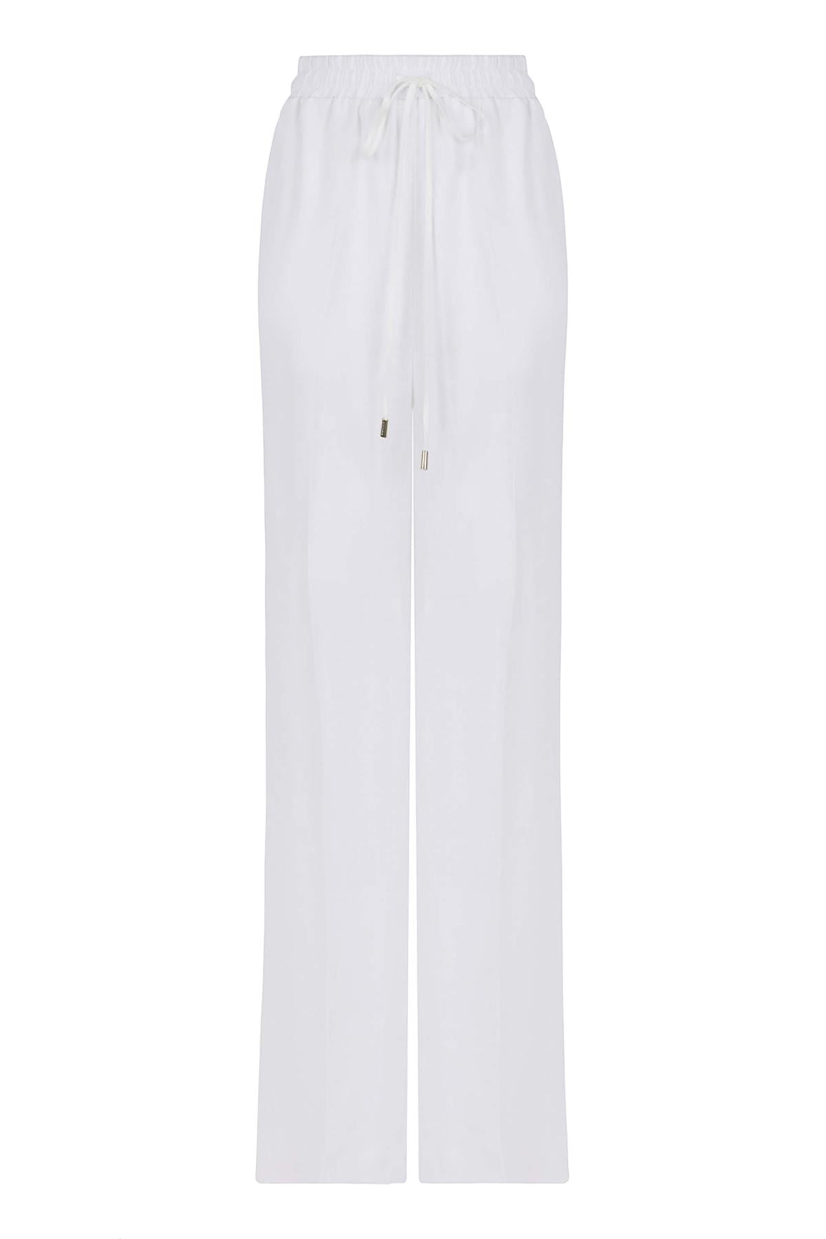 Wide-Leg Linen Pants - Ecru