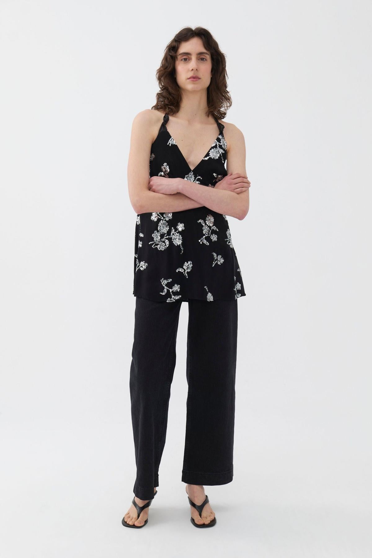 Embroidered Top - Black