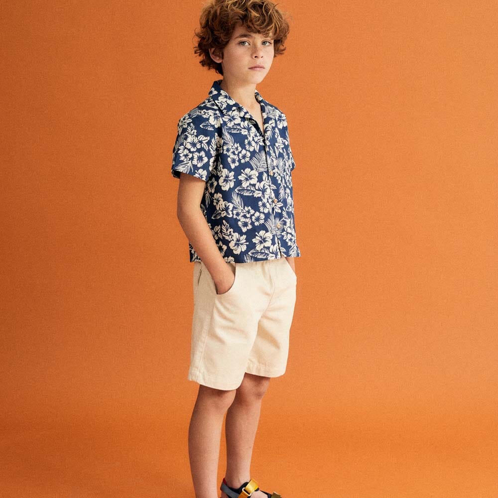 Boy Hibiscus Shirt - Hibiscus Print - FINAL SALE