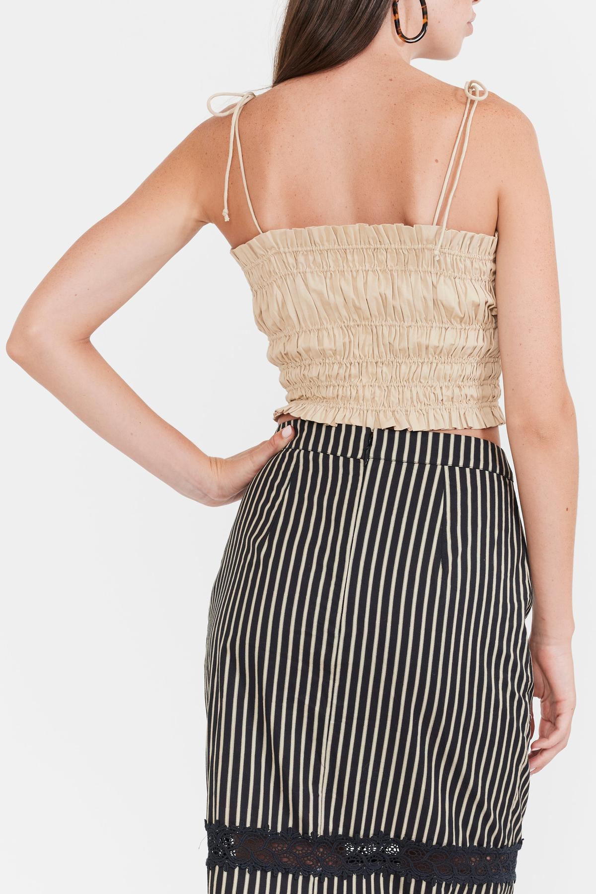 Astrid Button Front Top - Khaki