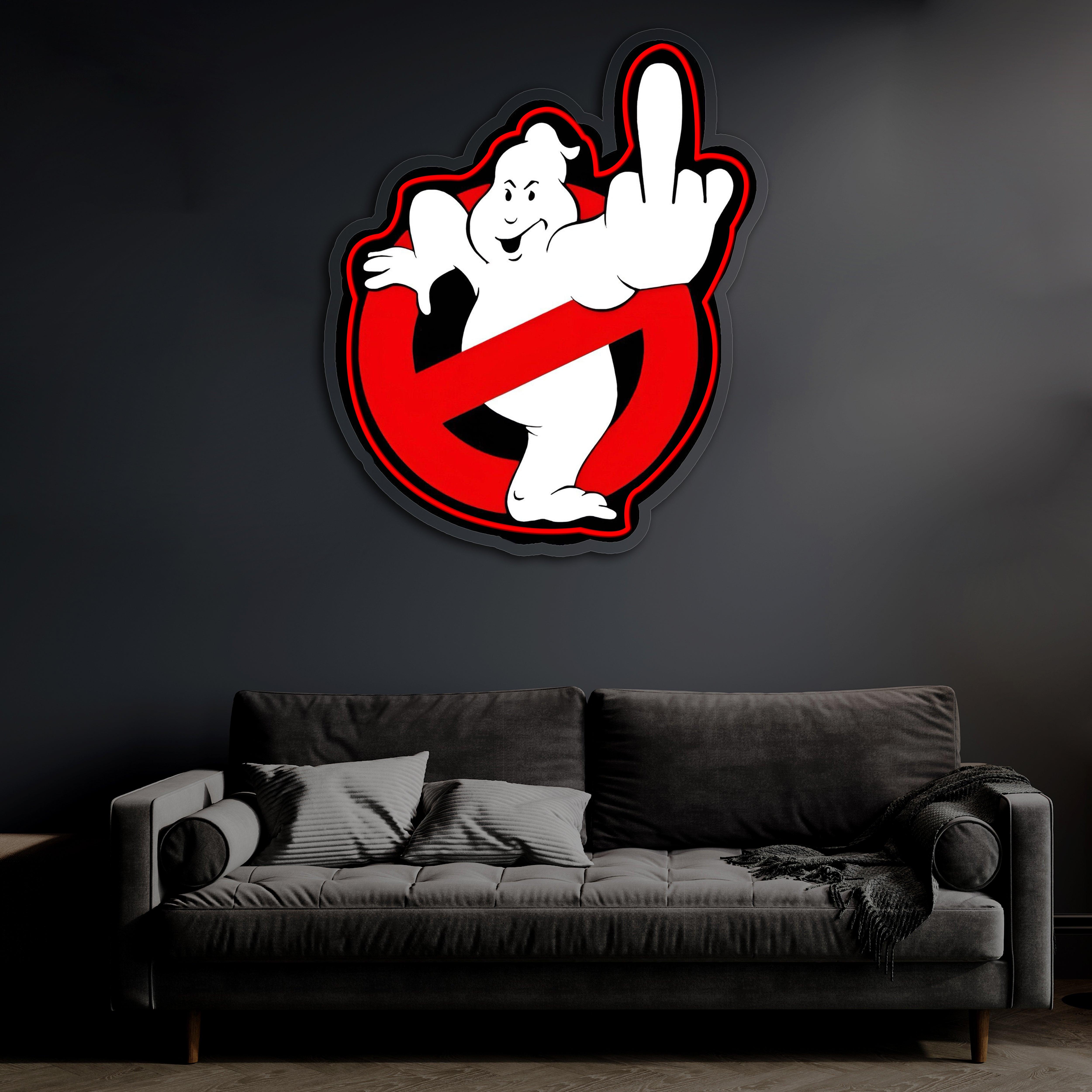 Ghostbusters Plexiglass Neon Art, Uv Print Neon Sign, Neon Light Sign, Neon Wall Art, Neon Sign, Neon Light Sign, Neon Gifts, Housewarming