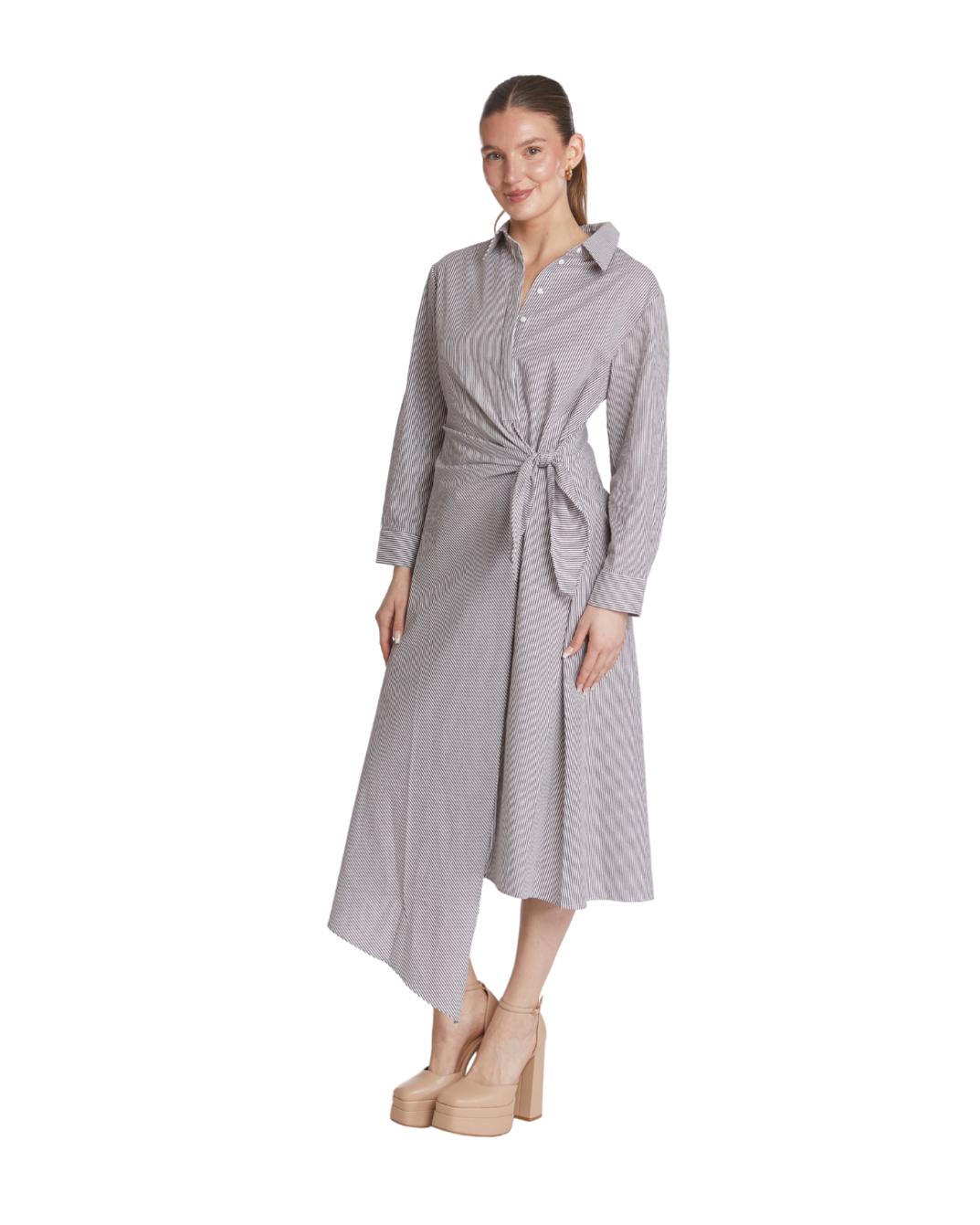 Samantha Dress - Brown Stripes