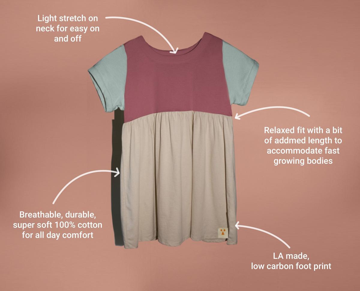 Organic Cotton Color Block Dress - Calb