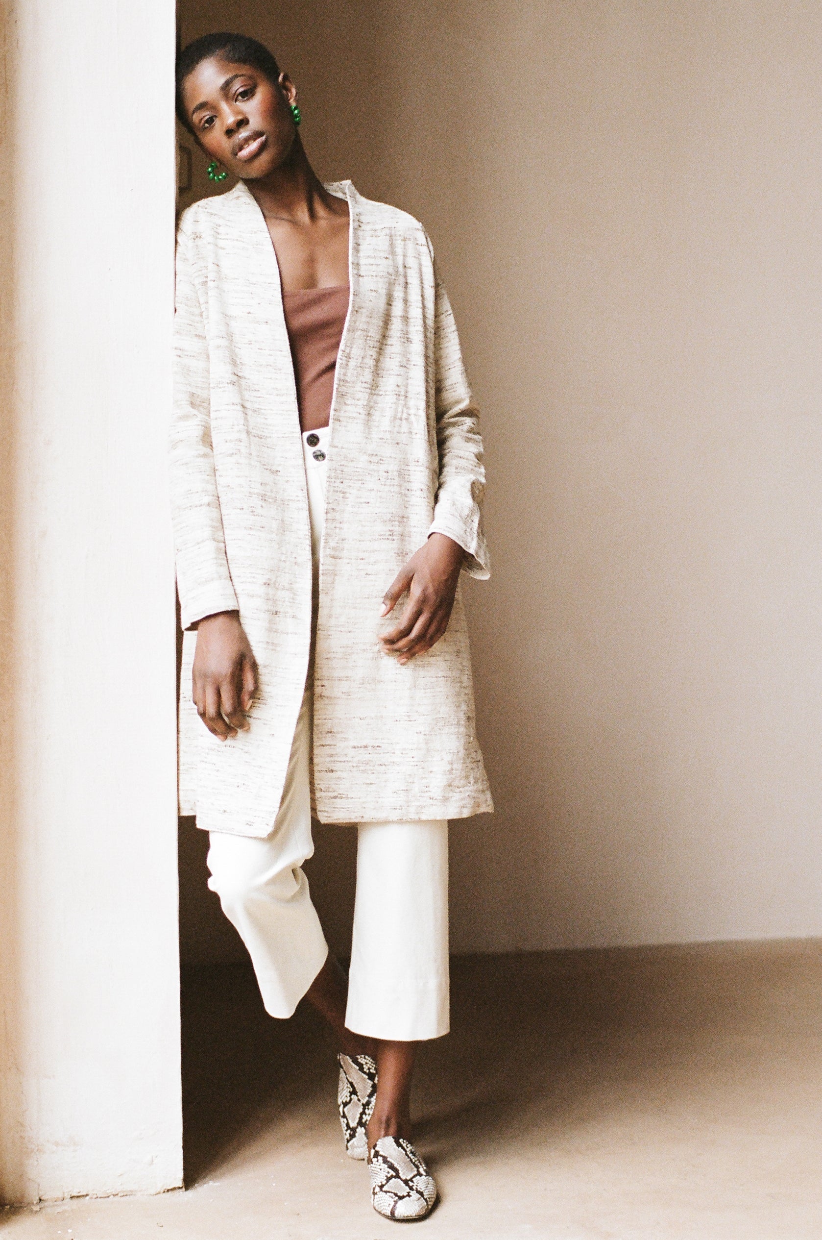 Silk Verde Coat - Bone