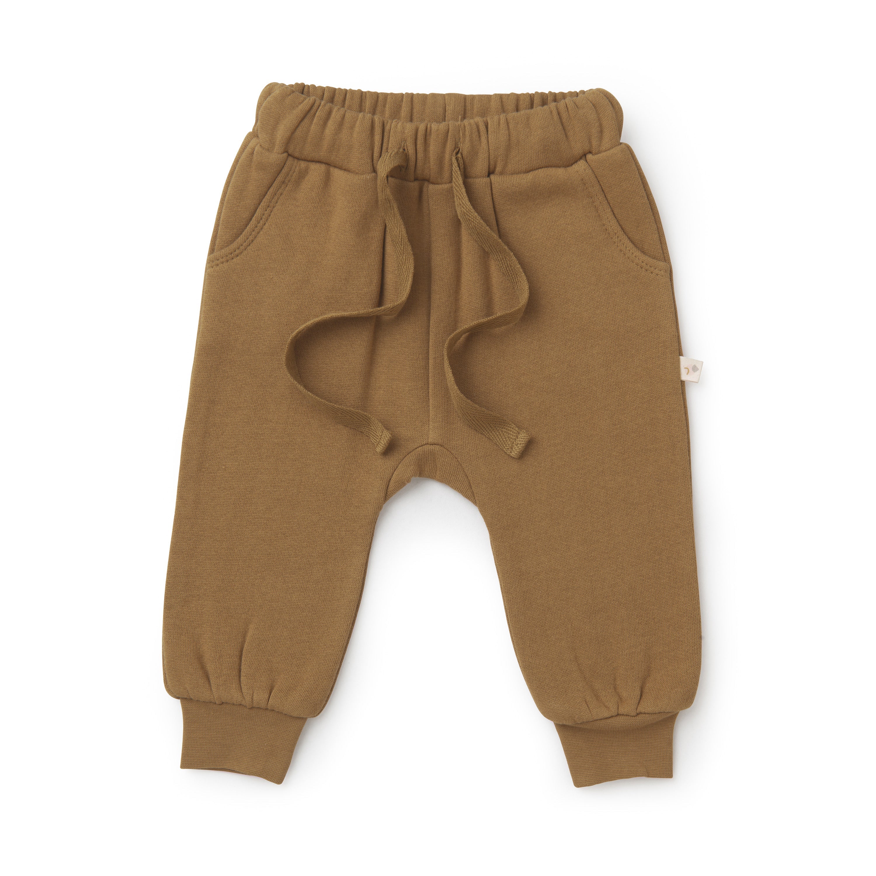 Organic Baby Toddler Jogger Pants - Tan Jogger Pants Makemake Organics   