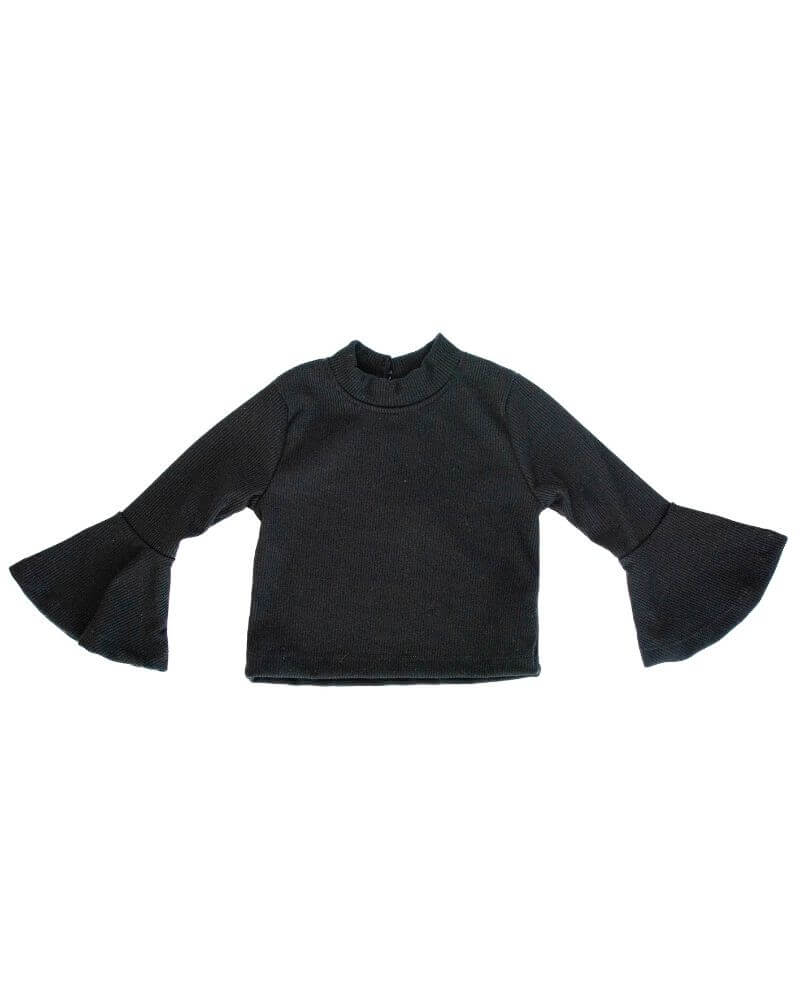 Joni Bell Sleeve Top - Black Rib