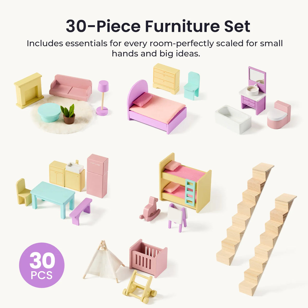 Tiny Land® Sweetwood Dollhouse without Dolls