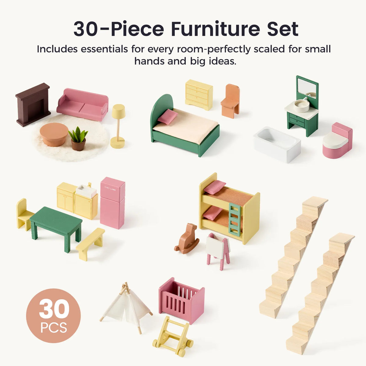 Tiny Land® Sweetwood Dollhouse without Dolls