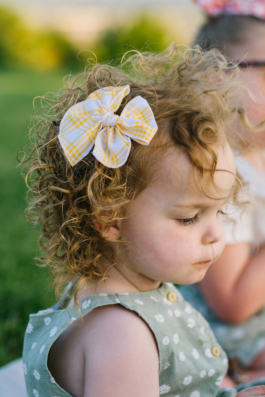 Sunflower Plaid | Petite Party Bow