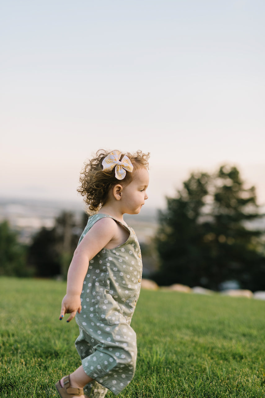 Sunflower Plaid | Petite Party Bow