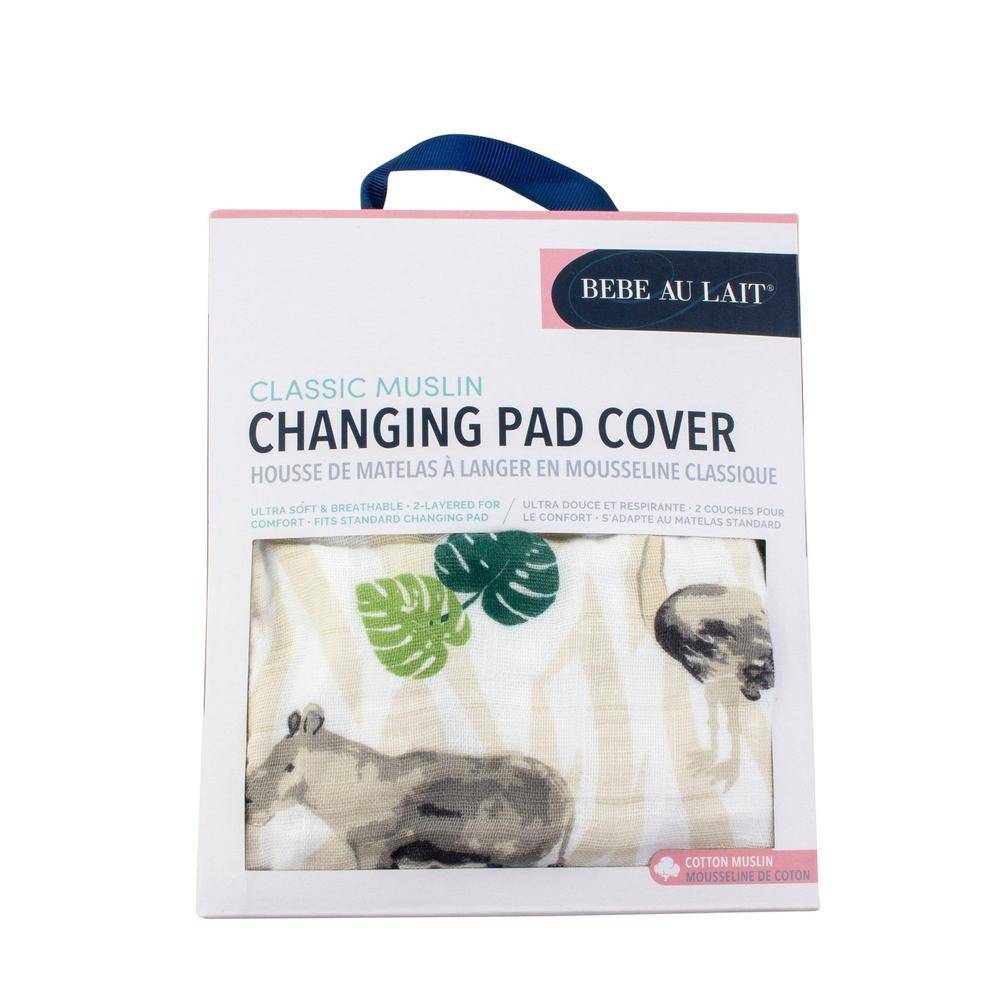 Jungle Classic Muslin Changing Pad Cover Changing Pad Cover Bebe au Lait   