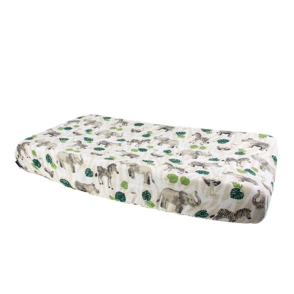 Jungle Classic Muslin Changing Pad Cover Changing Pad Cover Bebe au Lait   