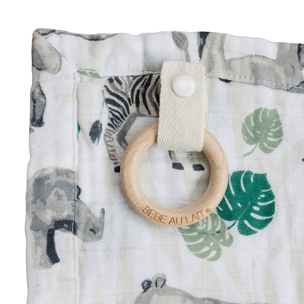 Jungle Classic Muslin Teether Blanket Teether Blanket Bebe au Lait   
