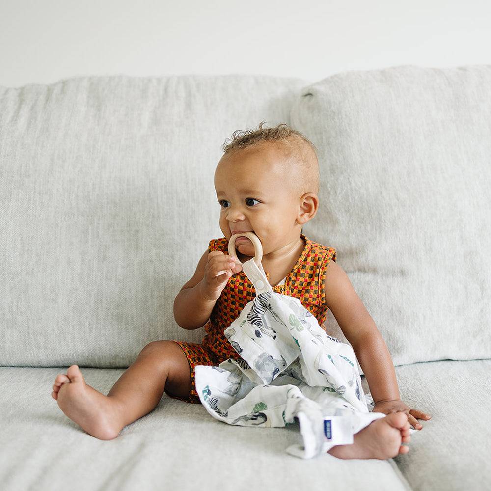 Jungle Classic Muslin Teether Blanket Teether Blanket Bebe au Lait   