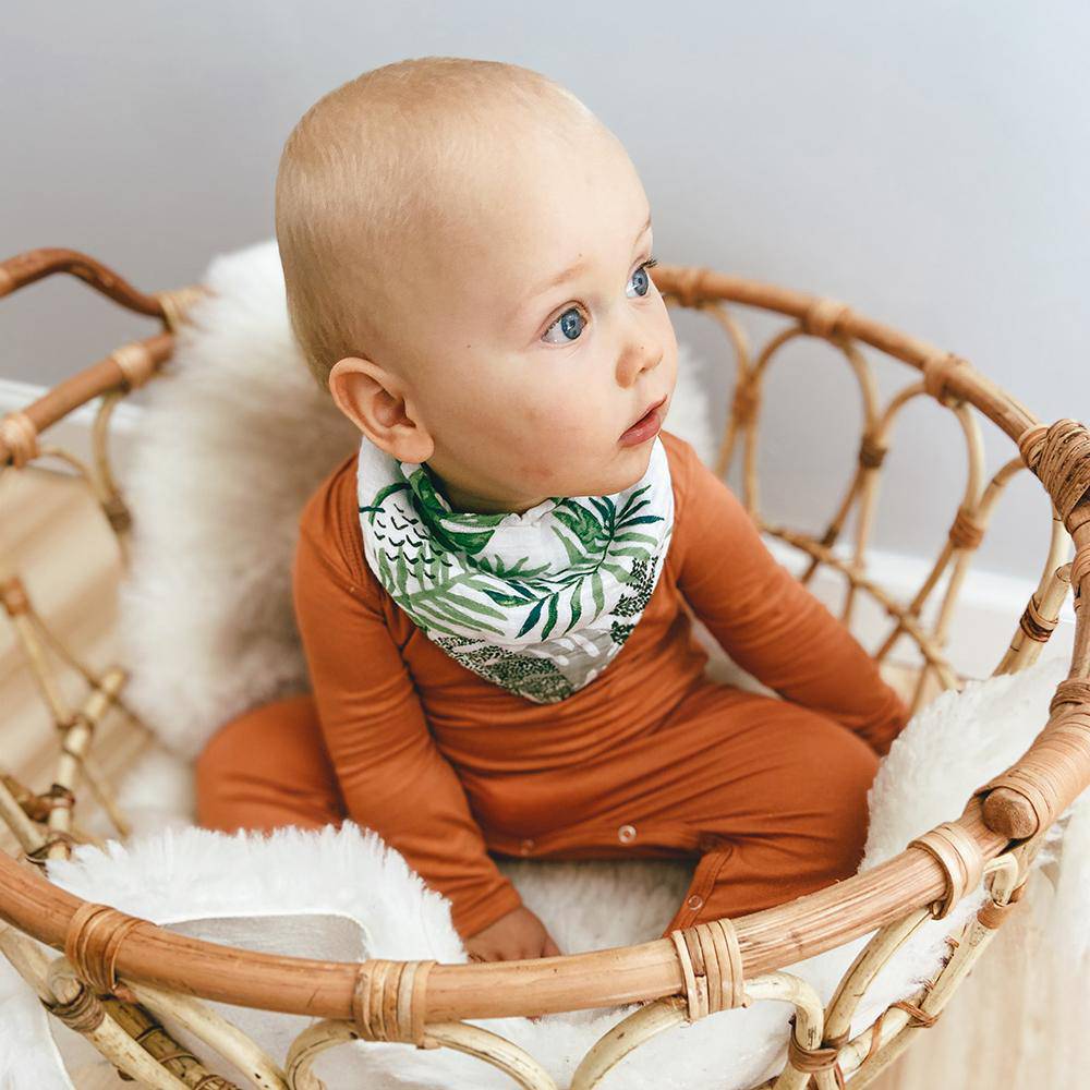 Jungle + Rainforest Classic Muslin Bandana Bib Set Bib Bebe au Lait   