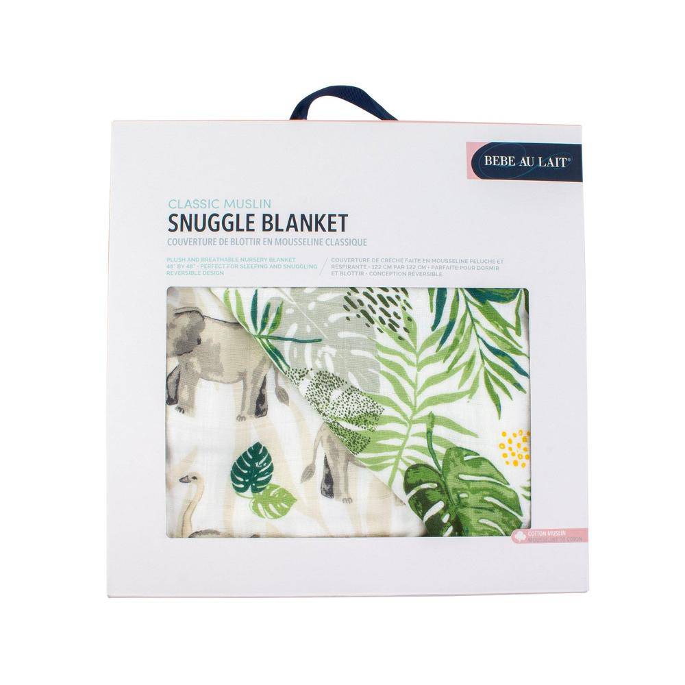 Jungle + Rainforest Premium Cotton Snuggle Blanket Snuggle Blanket Bebe au Lait   