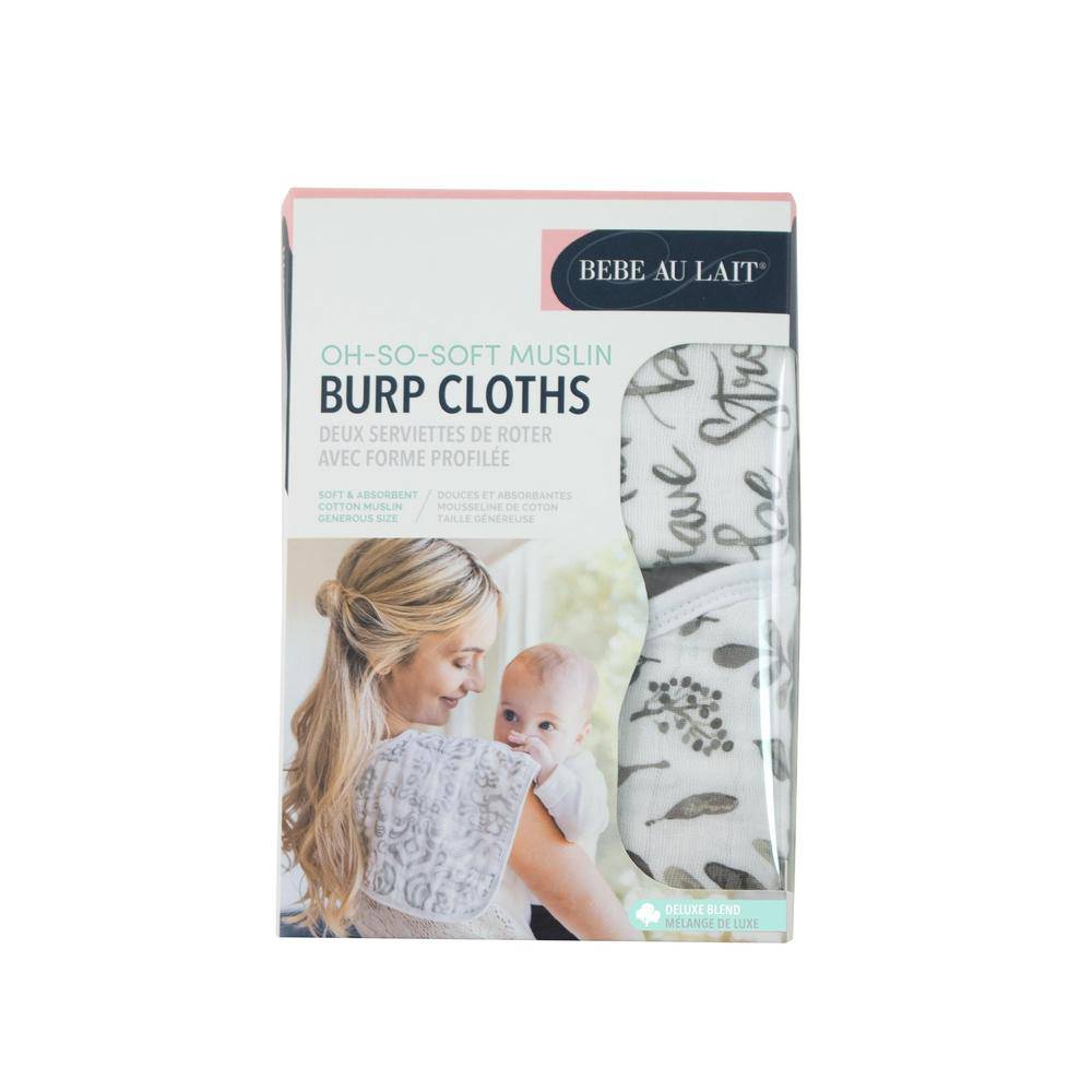 Just Be + Leaves Muslin Burp Cloths Burp Cloths Bebe au Lait   