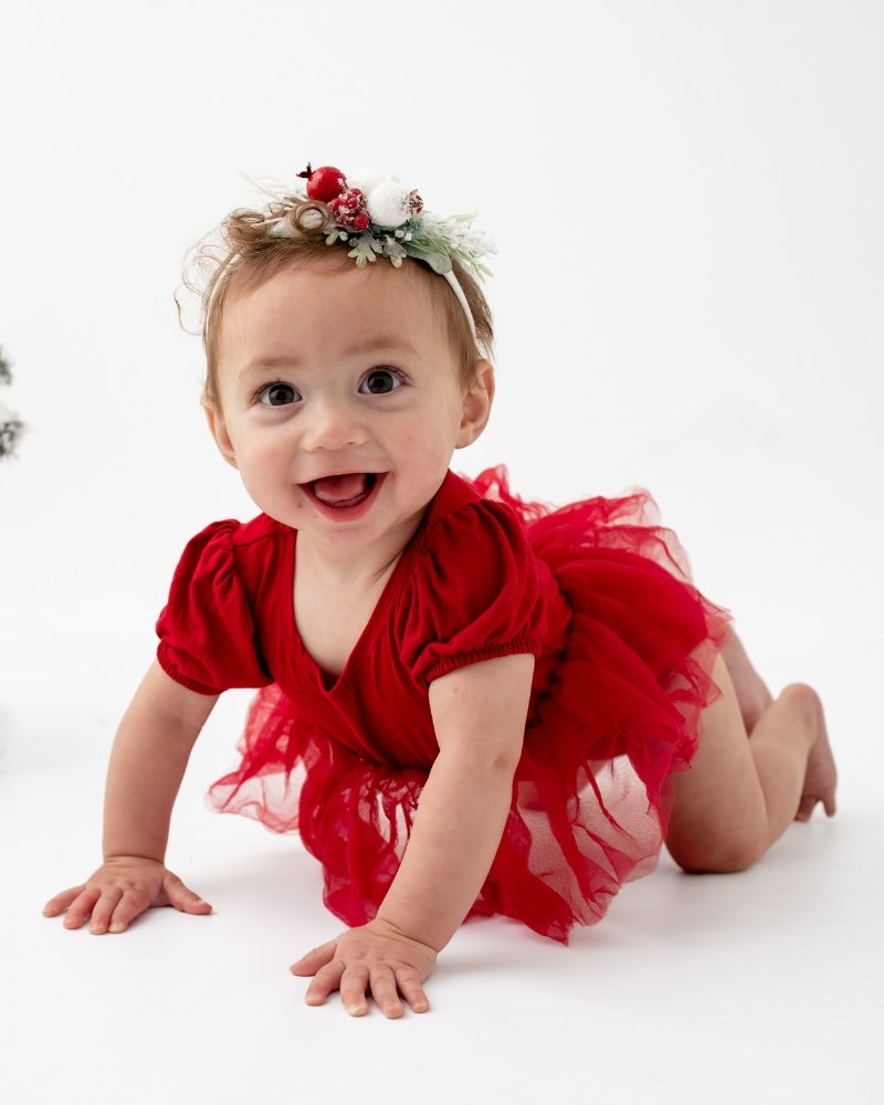 Kami Puff Sleeve Tutu Romper - Wine