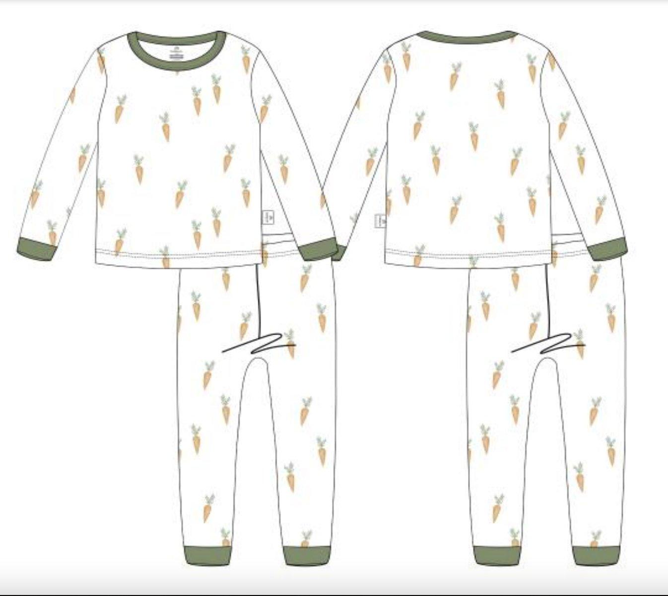 Keep Calm and Carrot On 2pc Bamboo Pajama Set