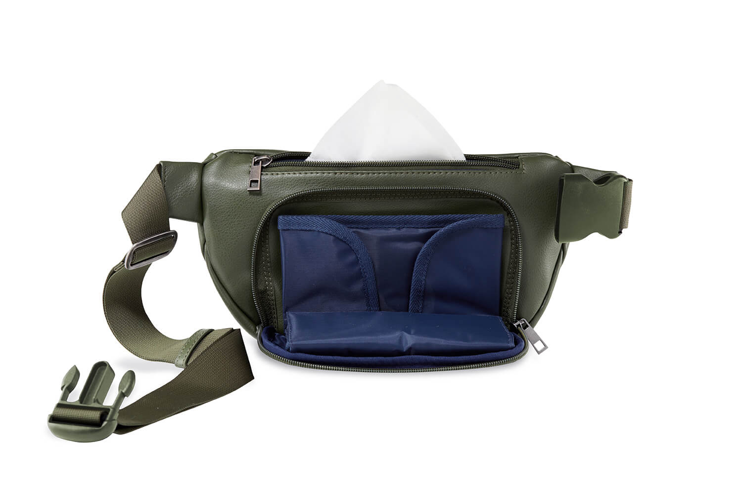 Kibou Travel Diaper Bag - Olive Vegan Leather Bags Kibou   
