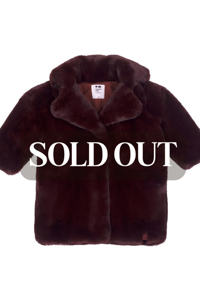 Kids Faux Fur Coat - Maroon