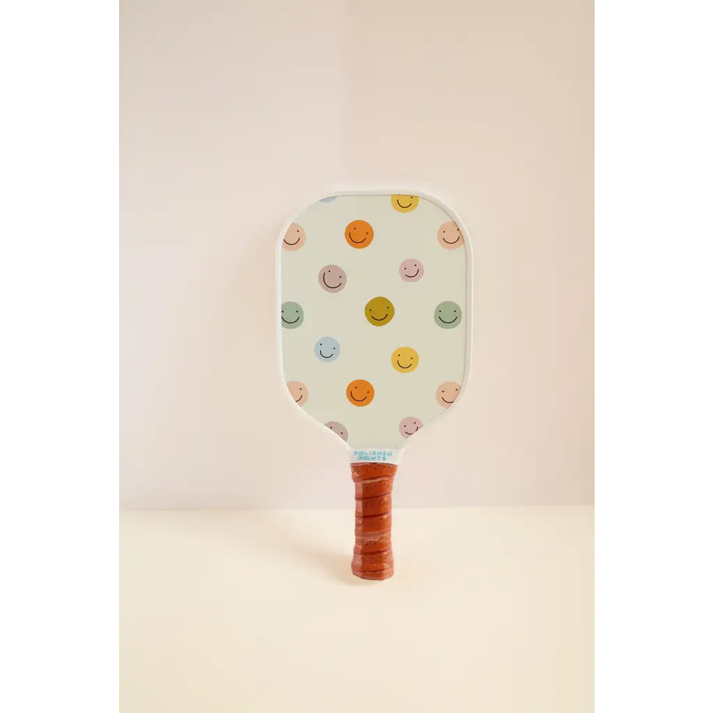 Mini Pickle Ball Paddle for Kids with Smiley Face Print