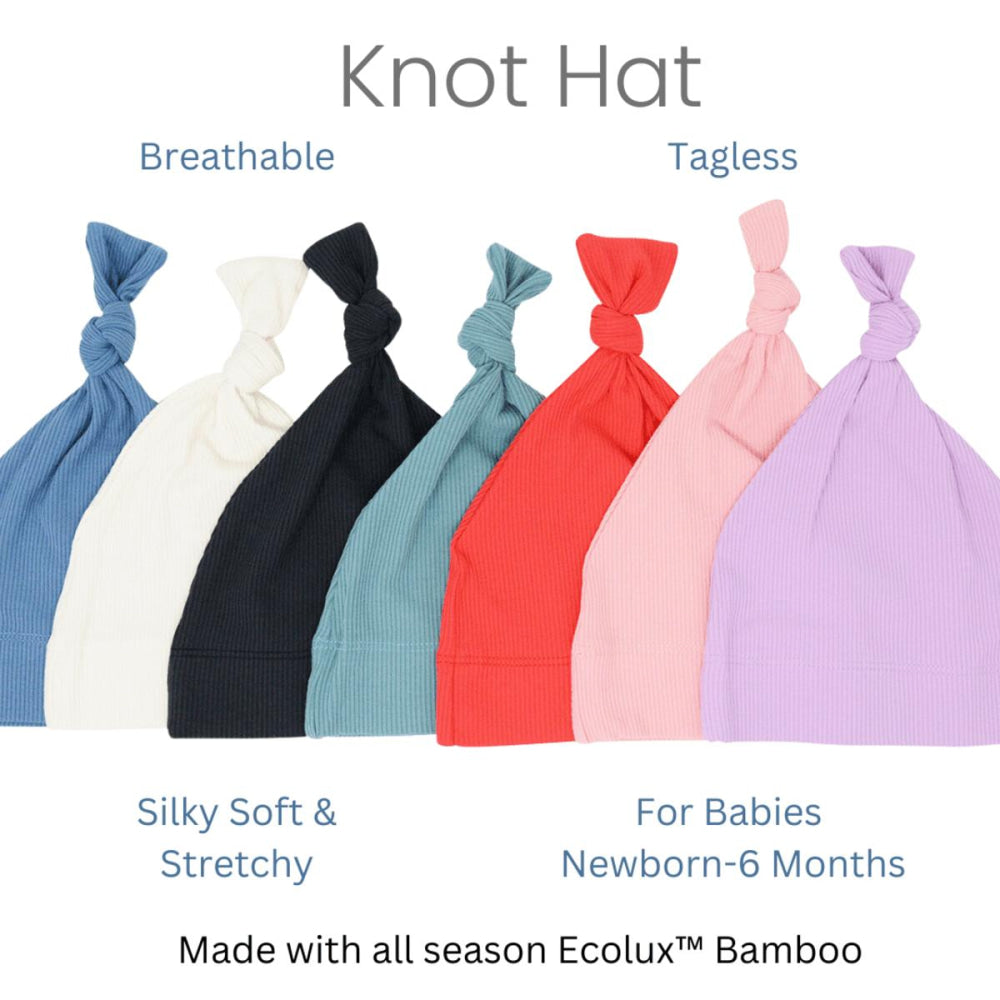Knot Hat - Teal Ribbed